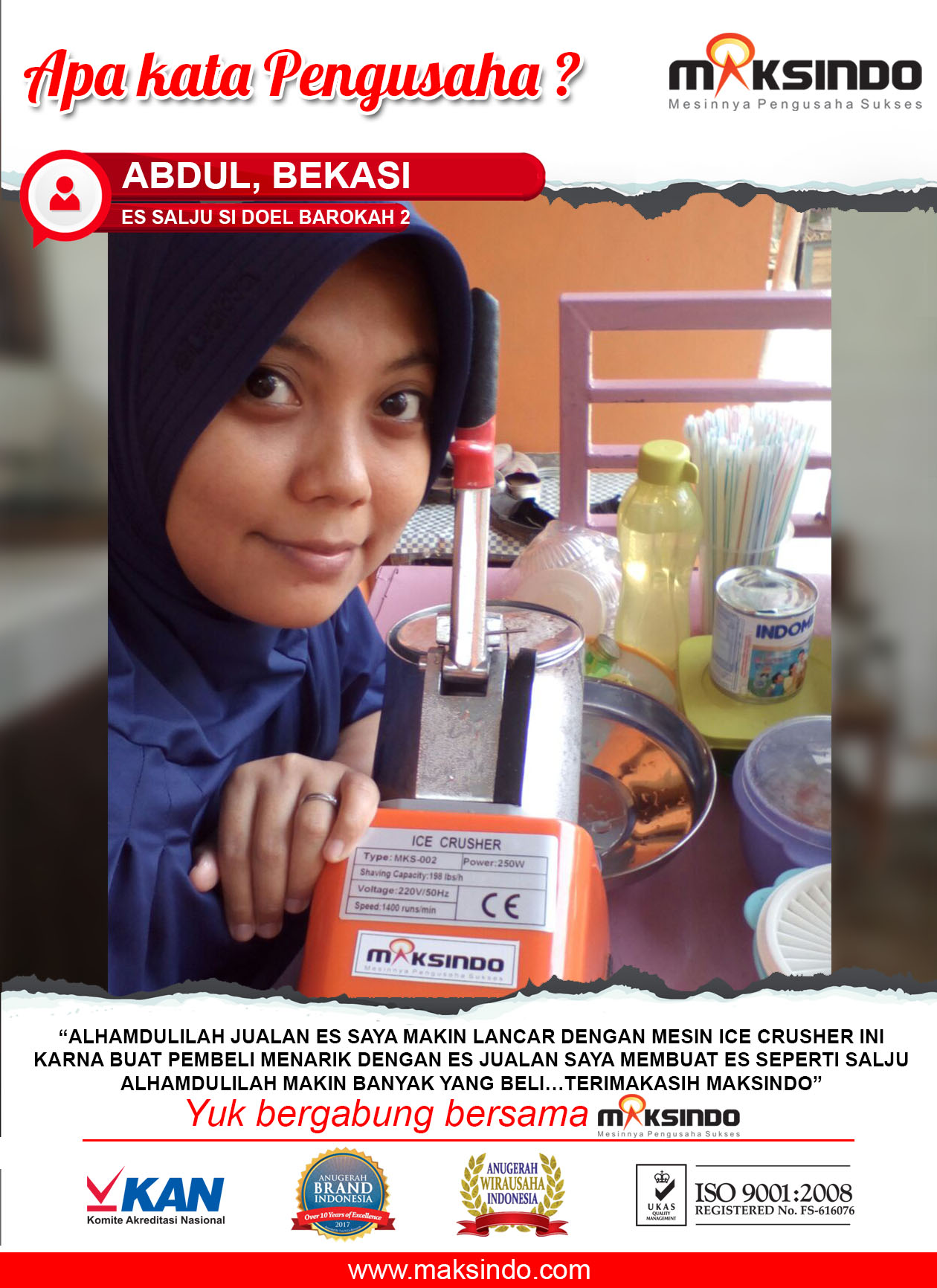 ES Salju Si Doel Barokah 2: Mesin Ice Crusher Bisa Membuat Es Seperti Salju