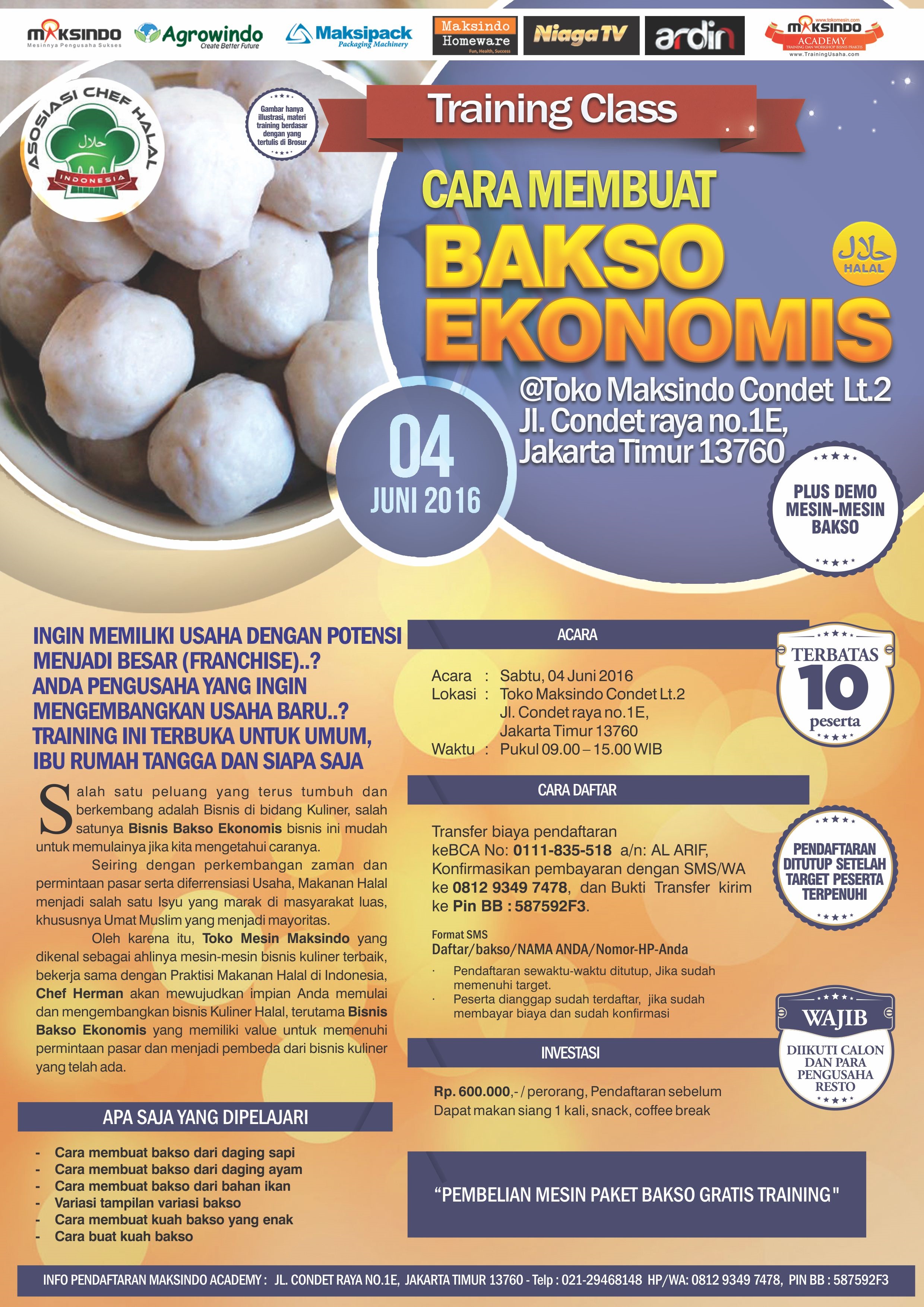 Training Cara Membuat Bakso Ekonomis 4 Juni 2016