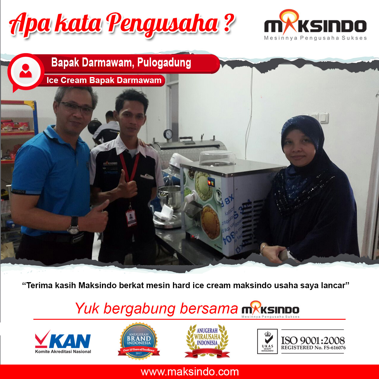 Ice Cream Bapak Darmawan : Berkat Mesin Hard Ice Cream Usaha Saya Lancar