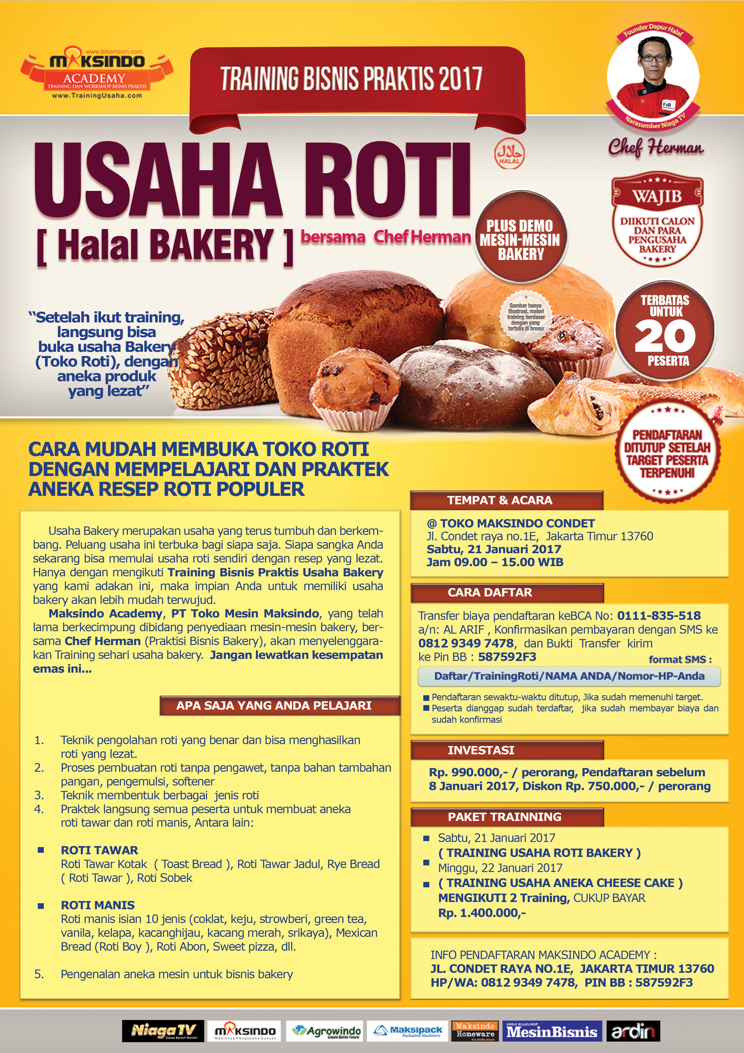Training Usaha Roti 21 Jan 2017