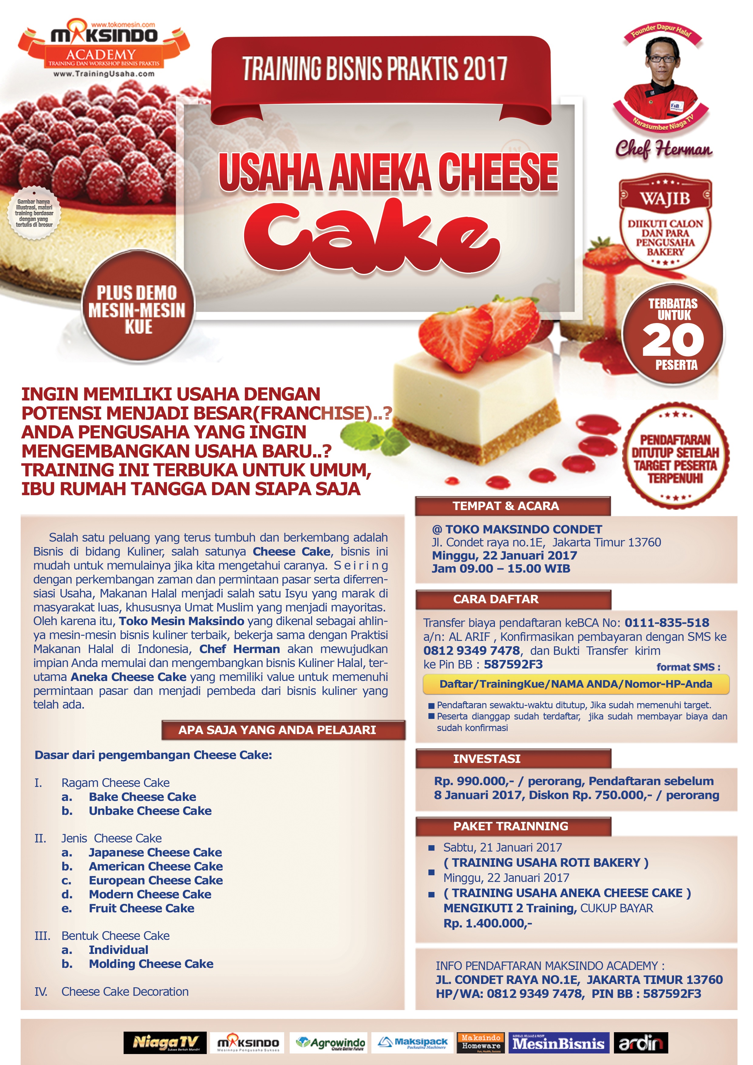 Training Usaha Kue, 22 Januari 2017