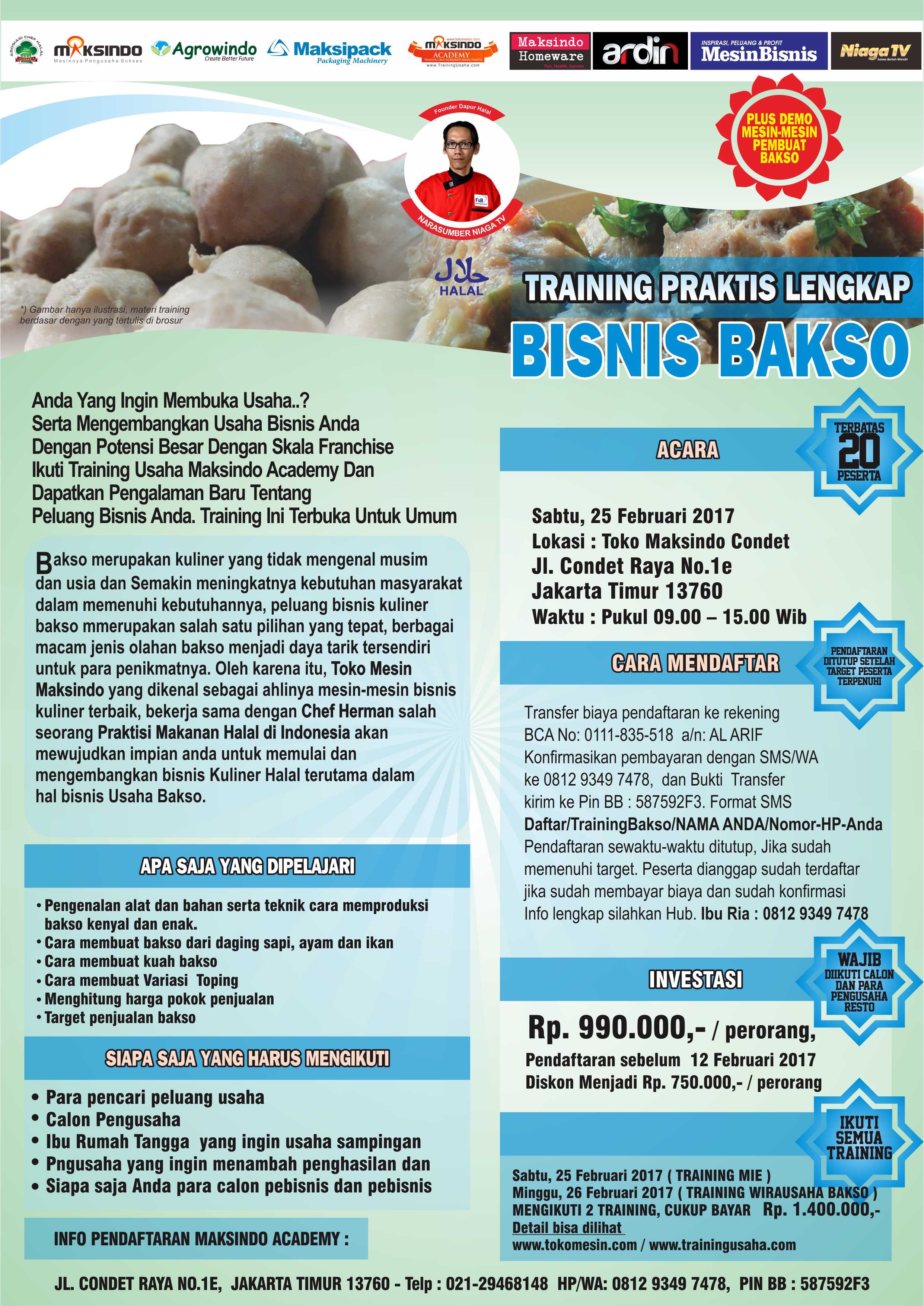 Training Usaha Bakso di Condet, 25 Febuari 2017