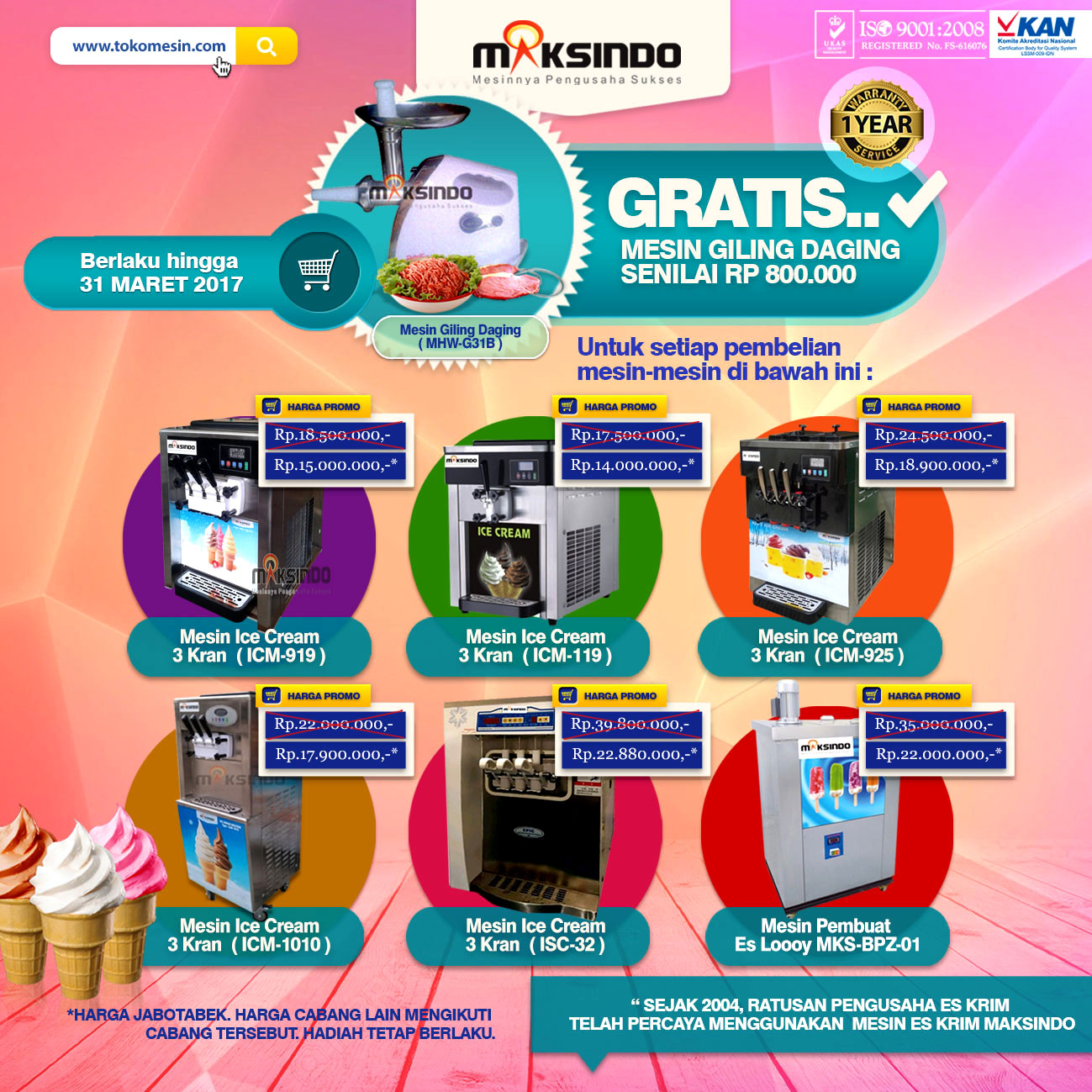 Promo Gratis Mesin Giling Daging di Bulan Maret 2017