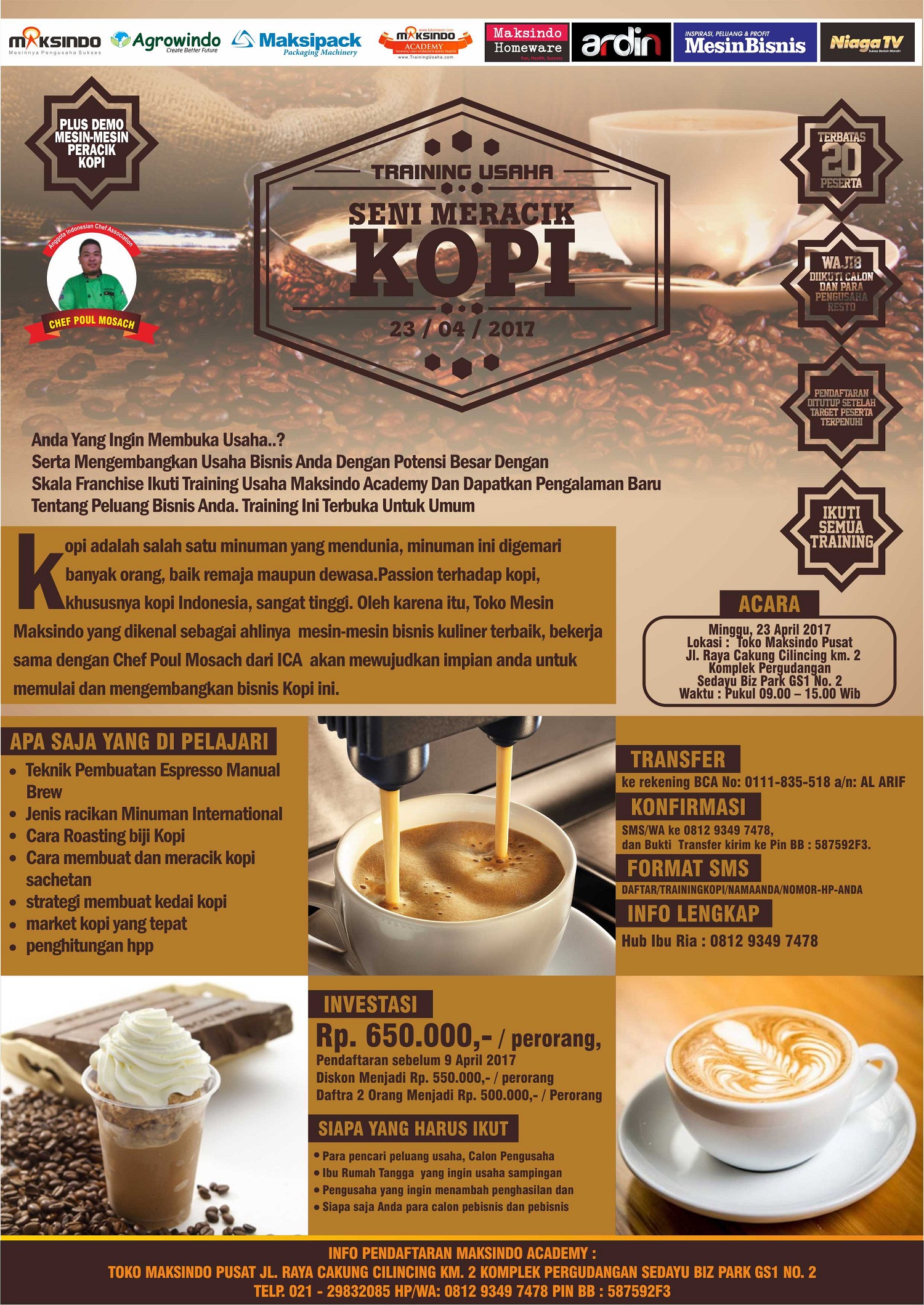 Training Usaha Seni Meracik Kopi, 23 April 2017