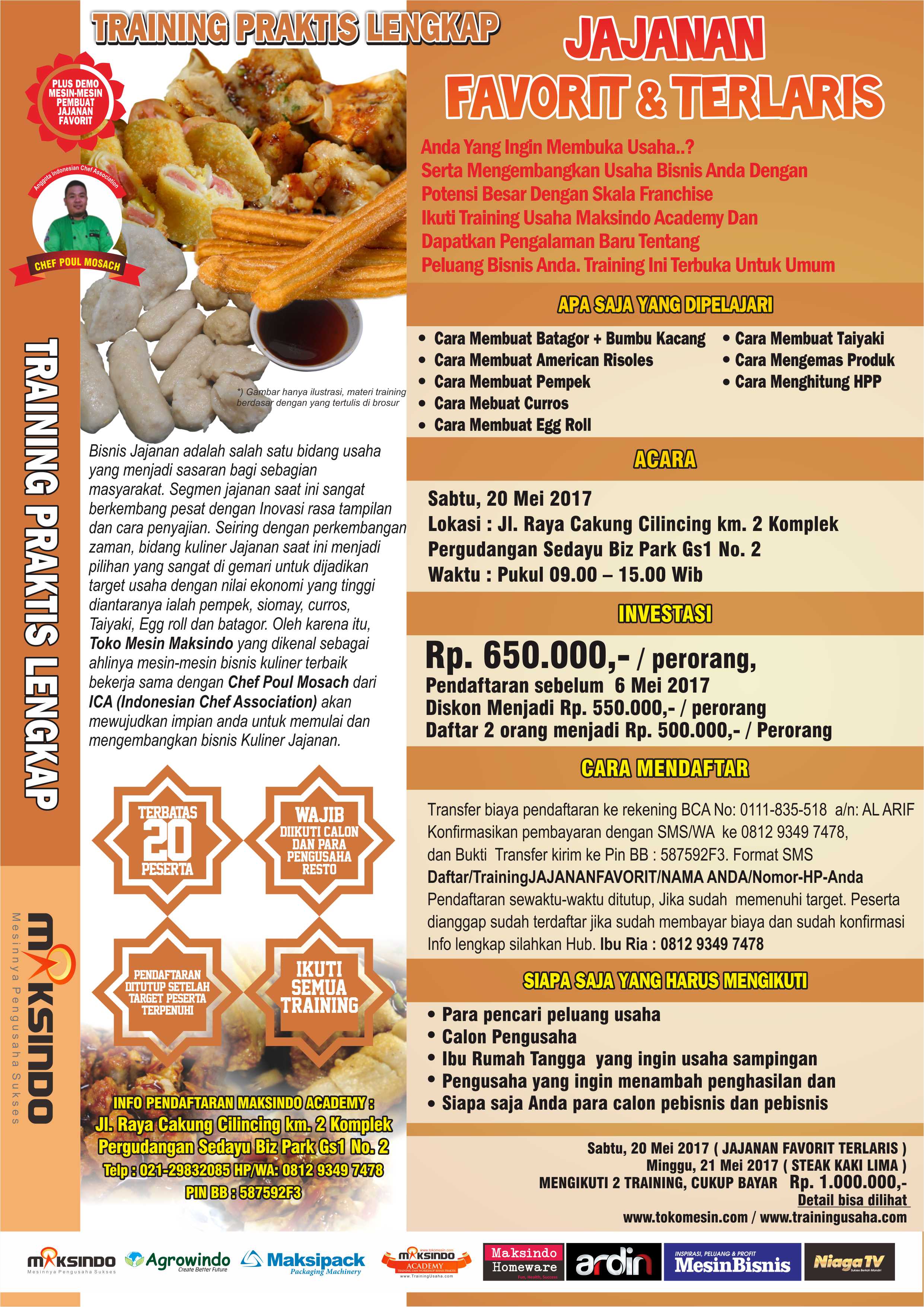 Training Usaha Jajanan Favorit dan Terlaris , 20 Mei 2017