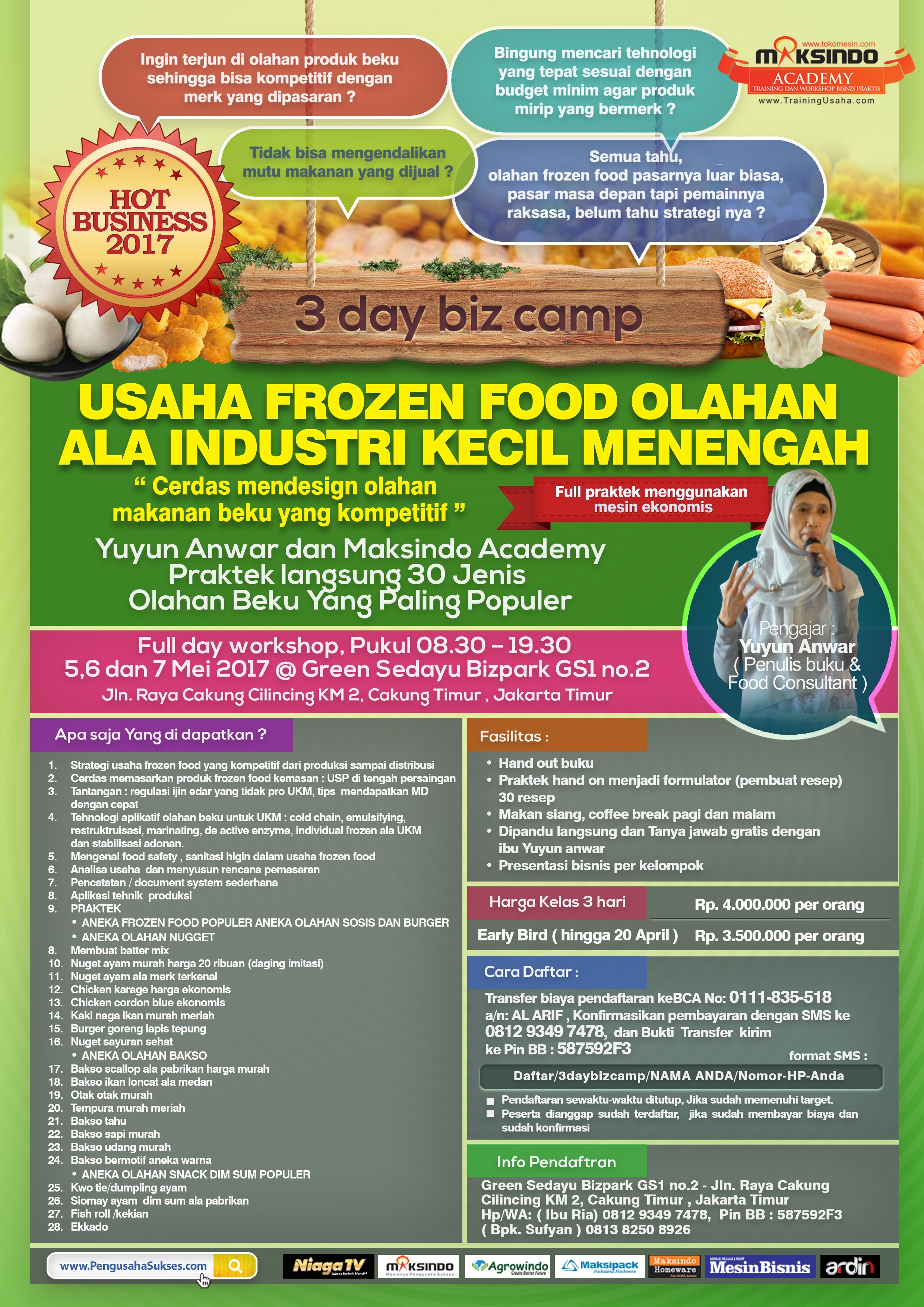Training Usaha Frozen Food, 5-7 Mei 2017