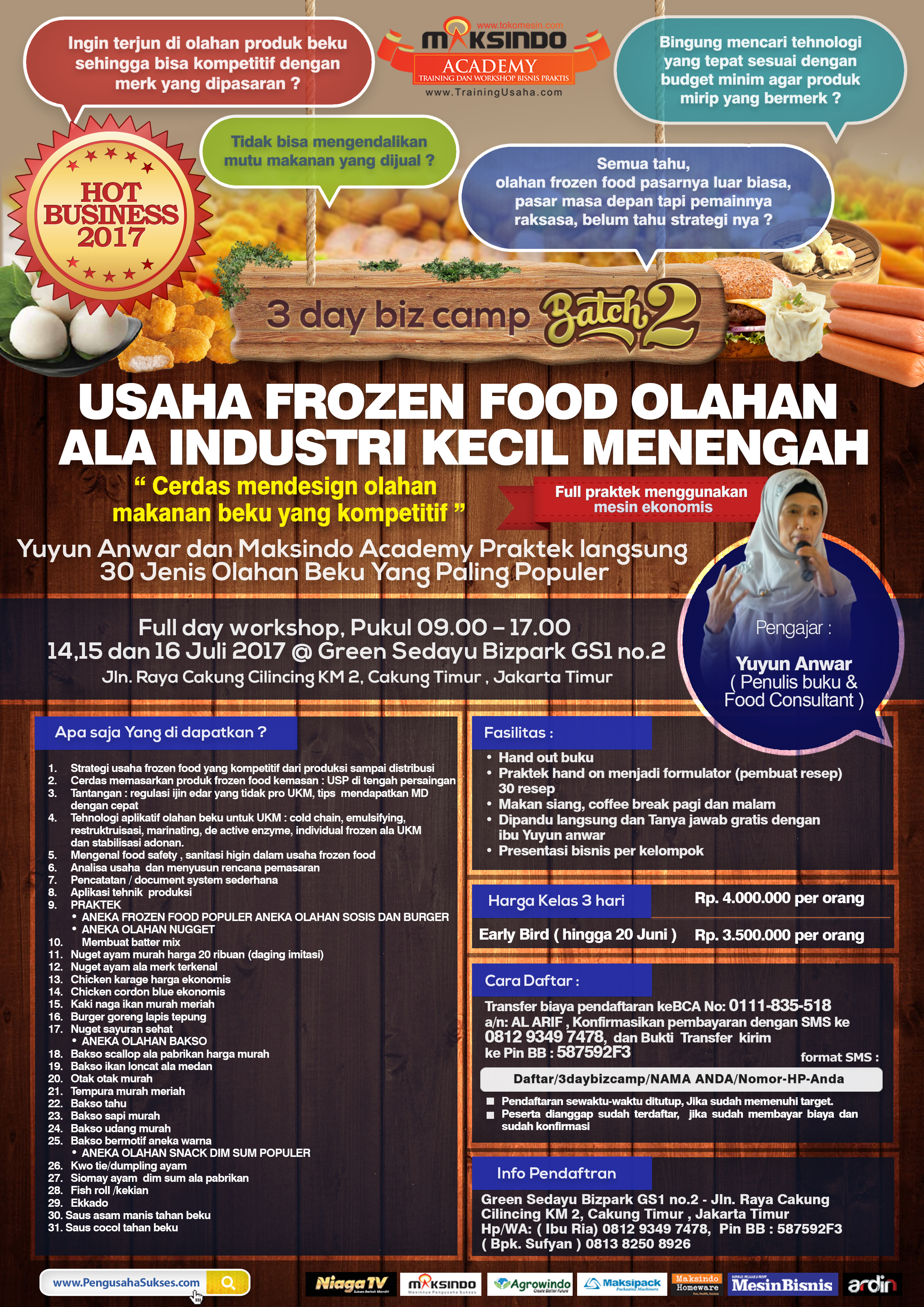Training Usaha Frozen Food, 14-16 Juli 2017