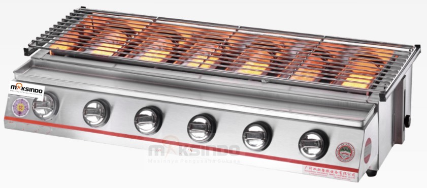 Jual Pemanggang BBQ Stainless (gas) 6 Tungku di Yogyakarta