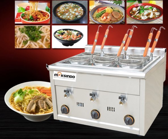 Jual Mesin Pemasak Mie 6 Lubang (Gas, MKS-PC6) di Yogyakarta