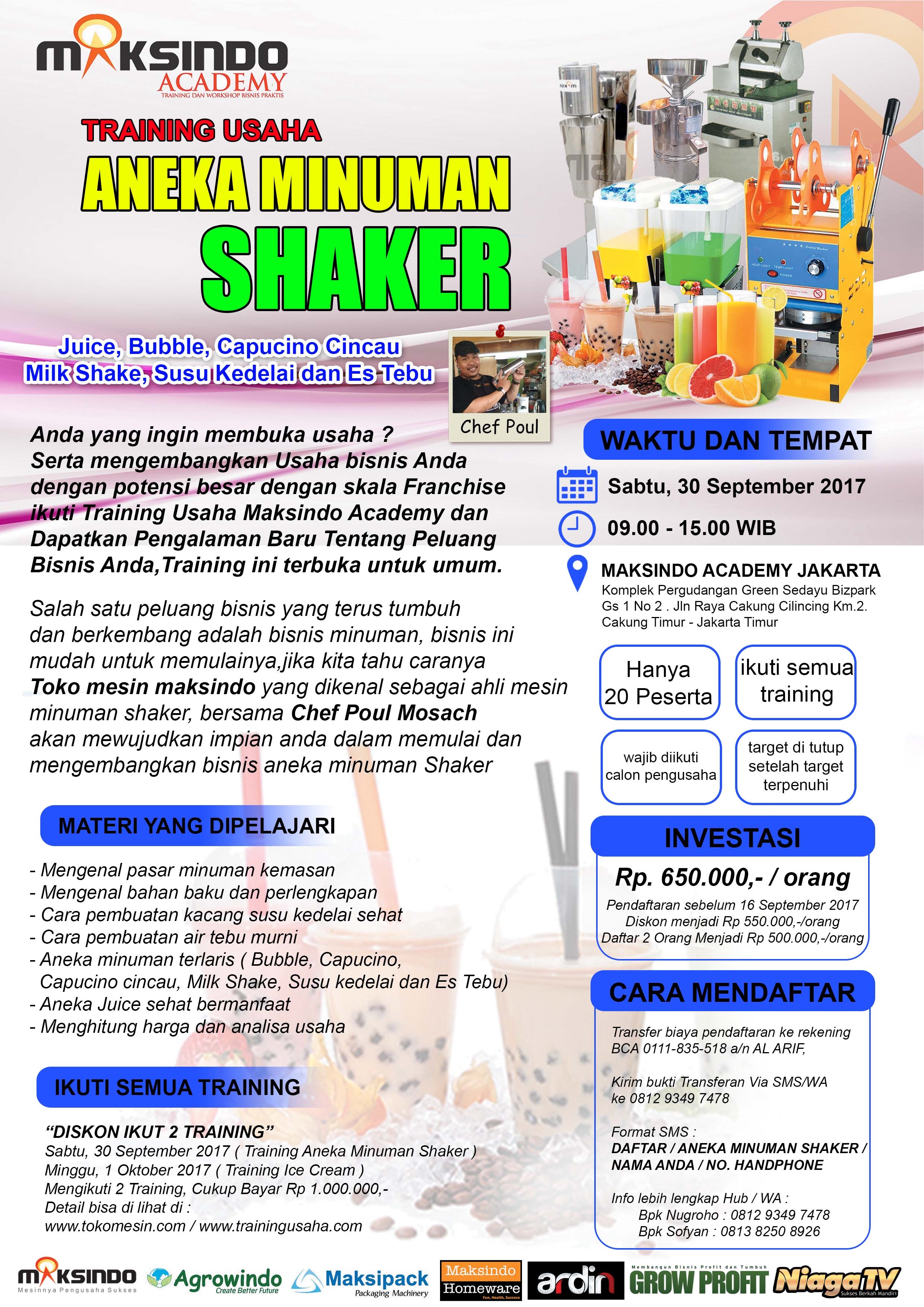 Training Usaha Aneka Minuman Shaker, 30 September 2017