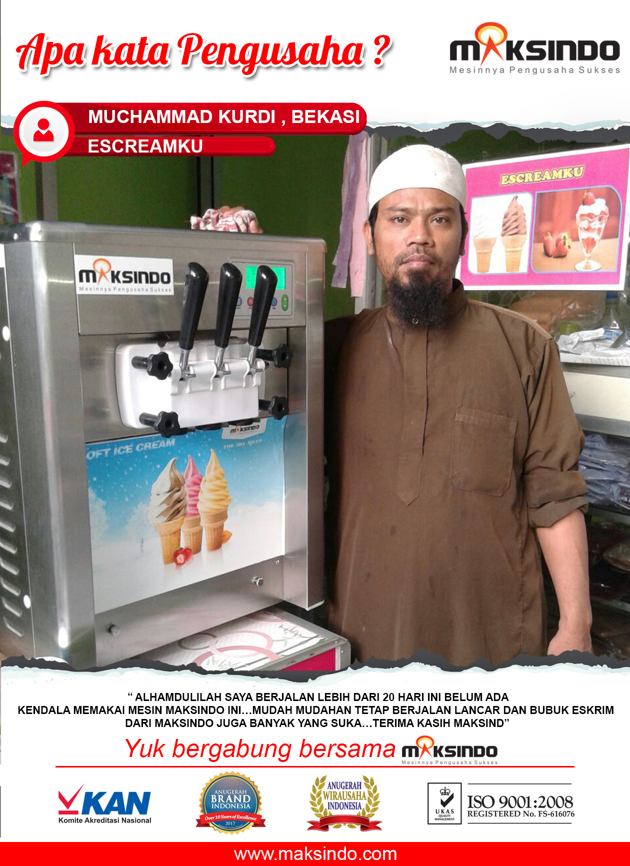 Escreamku : Tidak Ada Kendala dengan Mesin Es Krim Maksindo