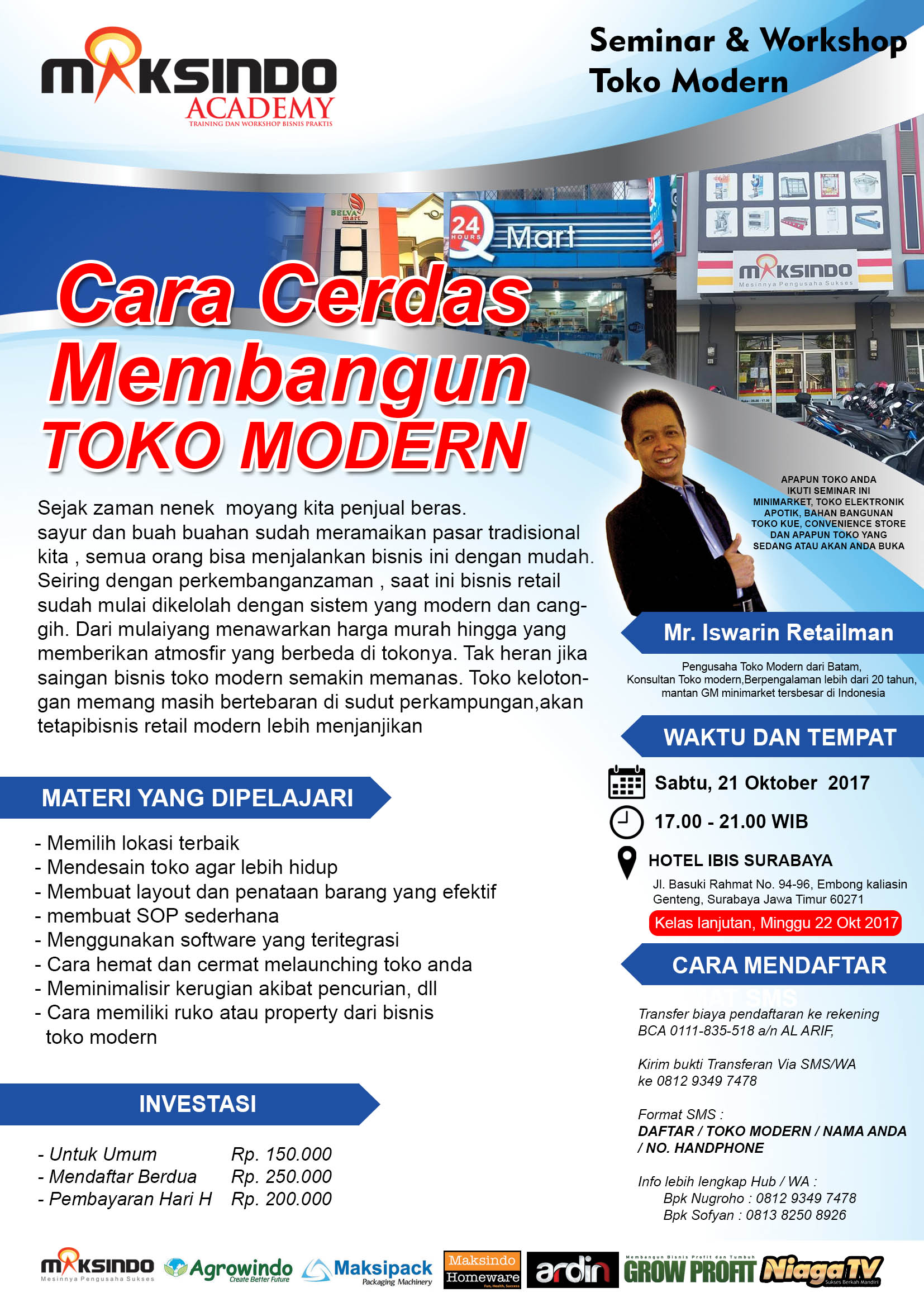 Seminar Cara Cerdas Membangun Toko Modern, 21 Oktober 2017