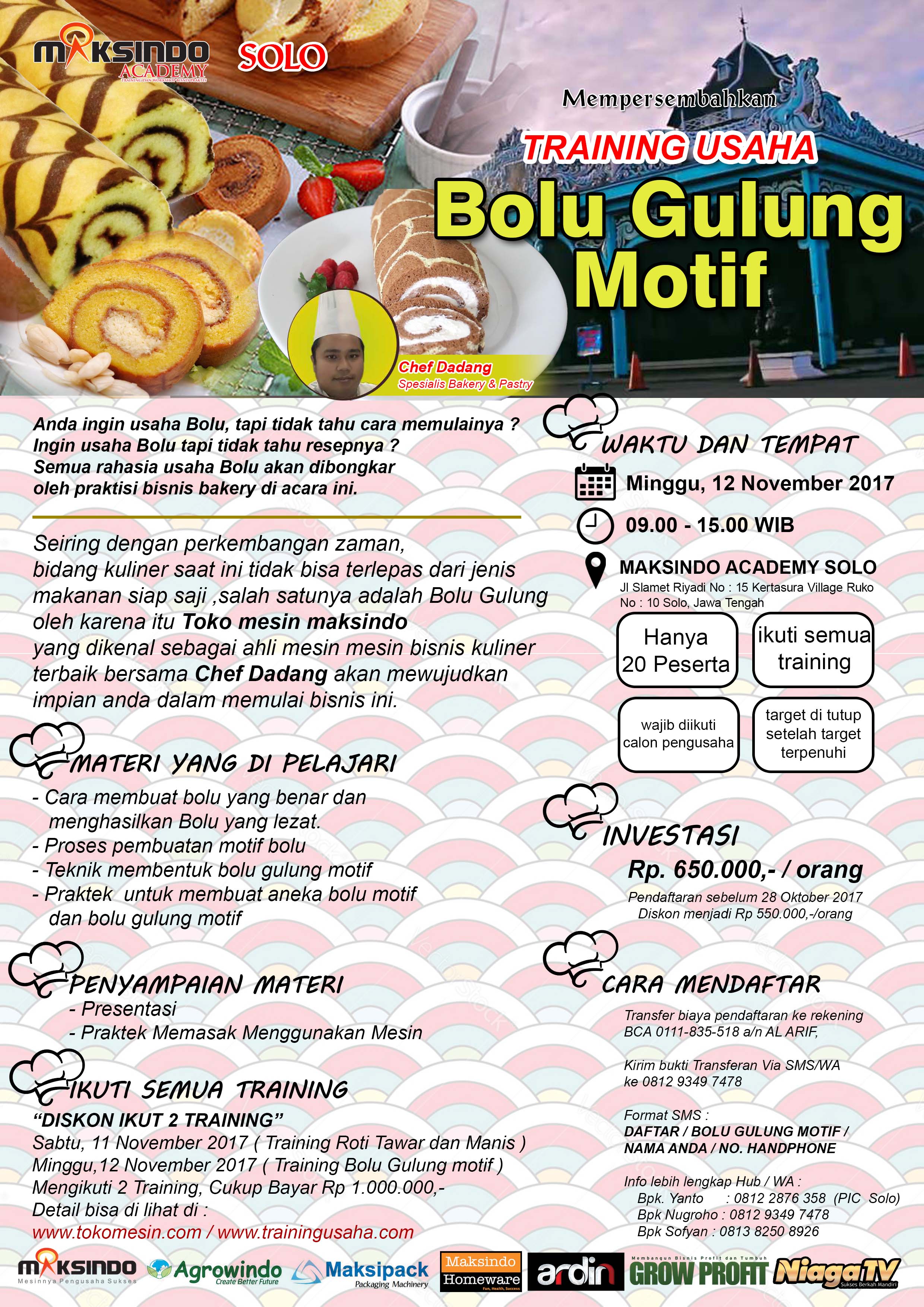 Training Usaha Bolu Gulung, 12 November 2017