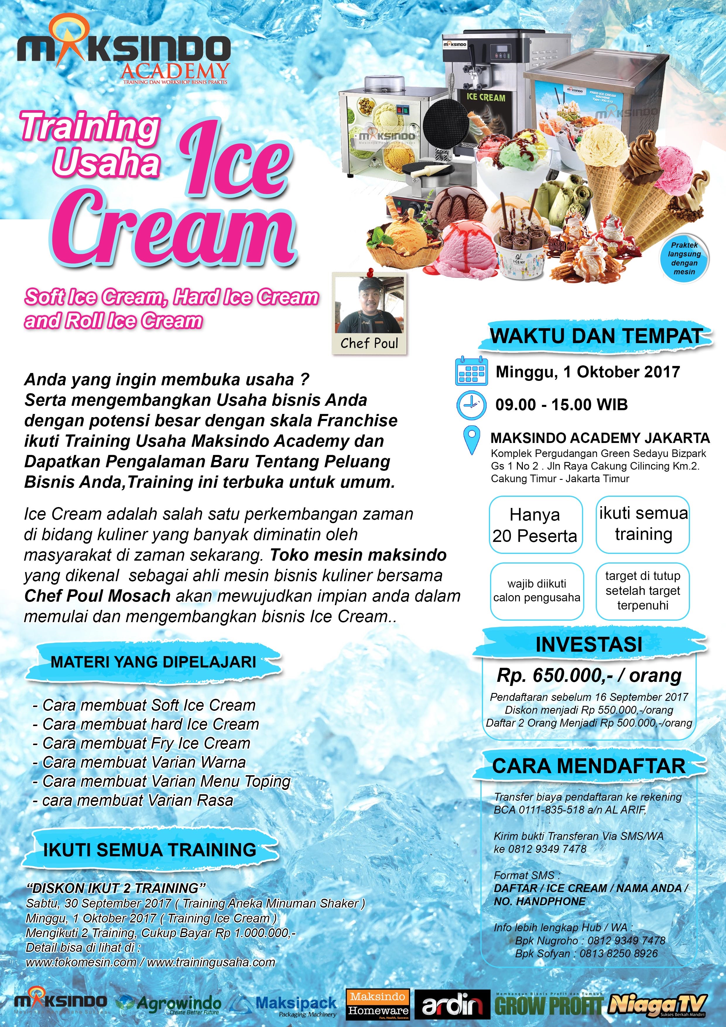 Training Usaha Ice Cream, 1 Oktober 2017