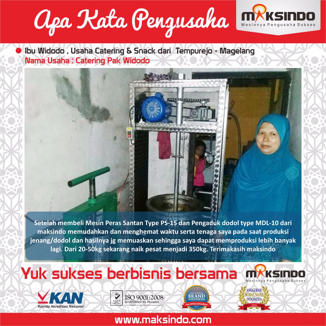 Catering Pak Widodo : Mesin Maksindo Meningkatkan Produksi