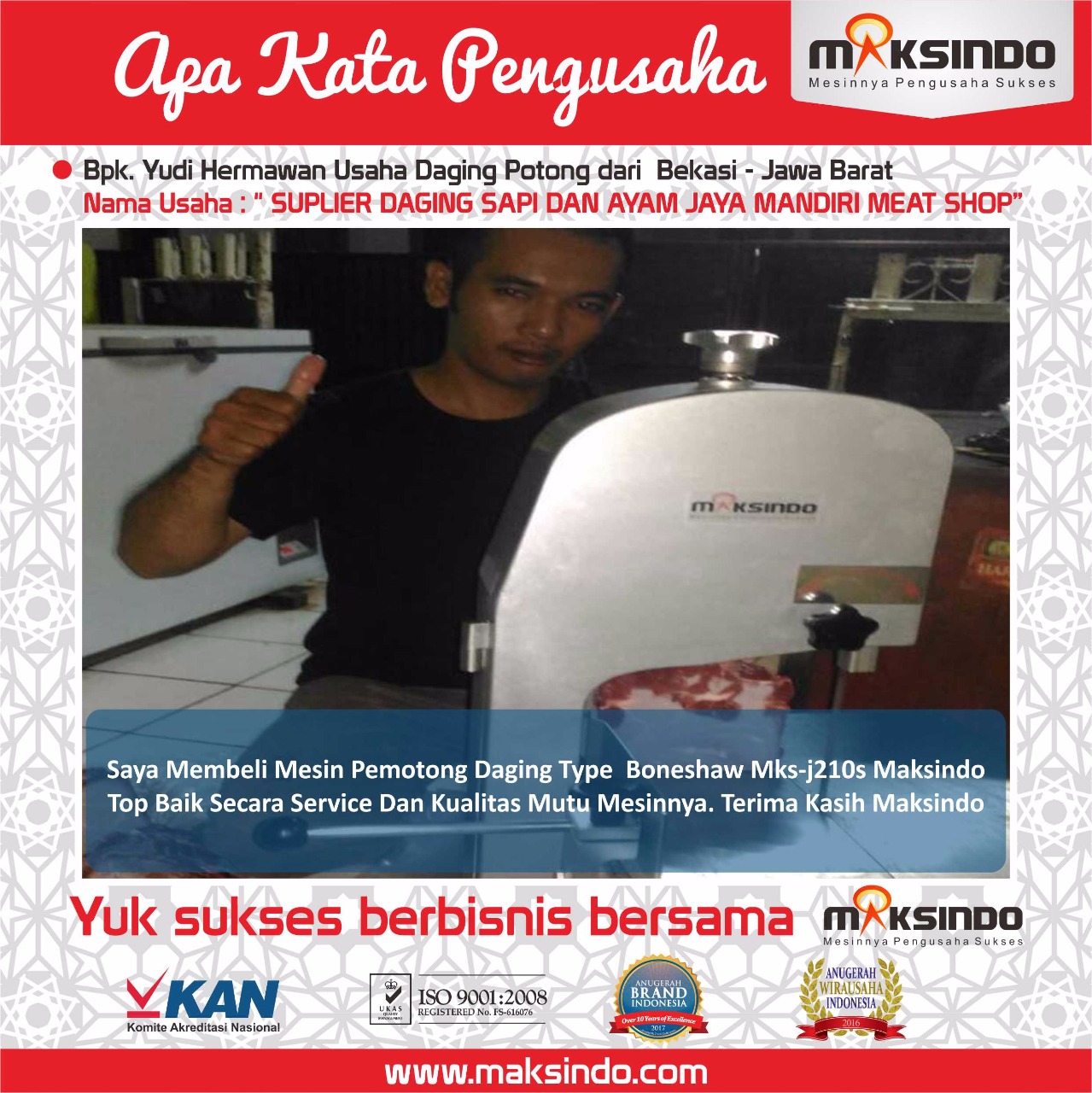 Suplier Daging Sapi dan Ayam: Mesin Pemotong Daging Maksindo “TOP”
