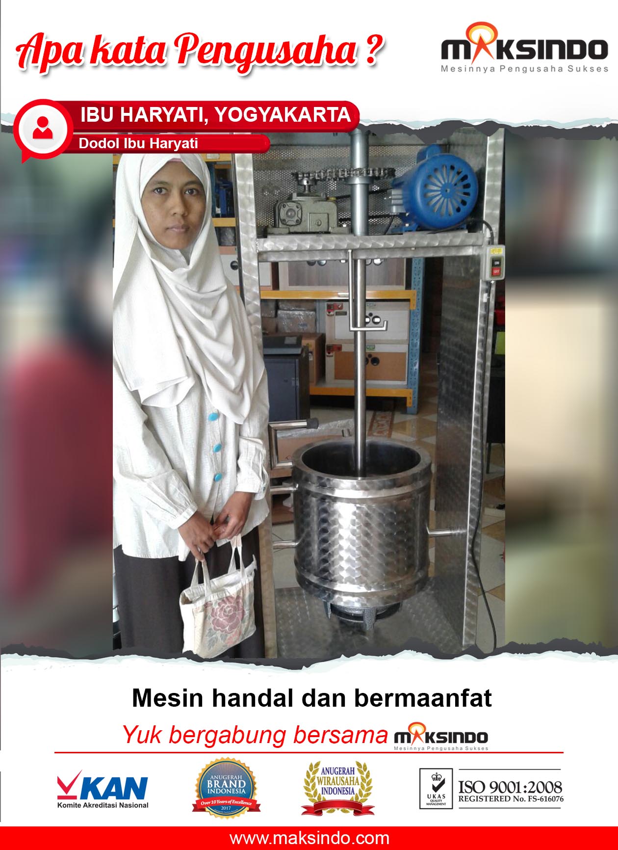 Dodol Ibu Haryati : Usaha Produksi Dodol Saya Lebih Lancar dengan Mesin Pengaduk Dodol Maksindo