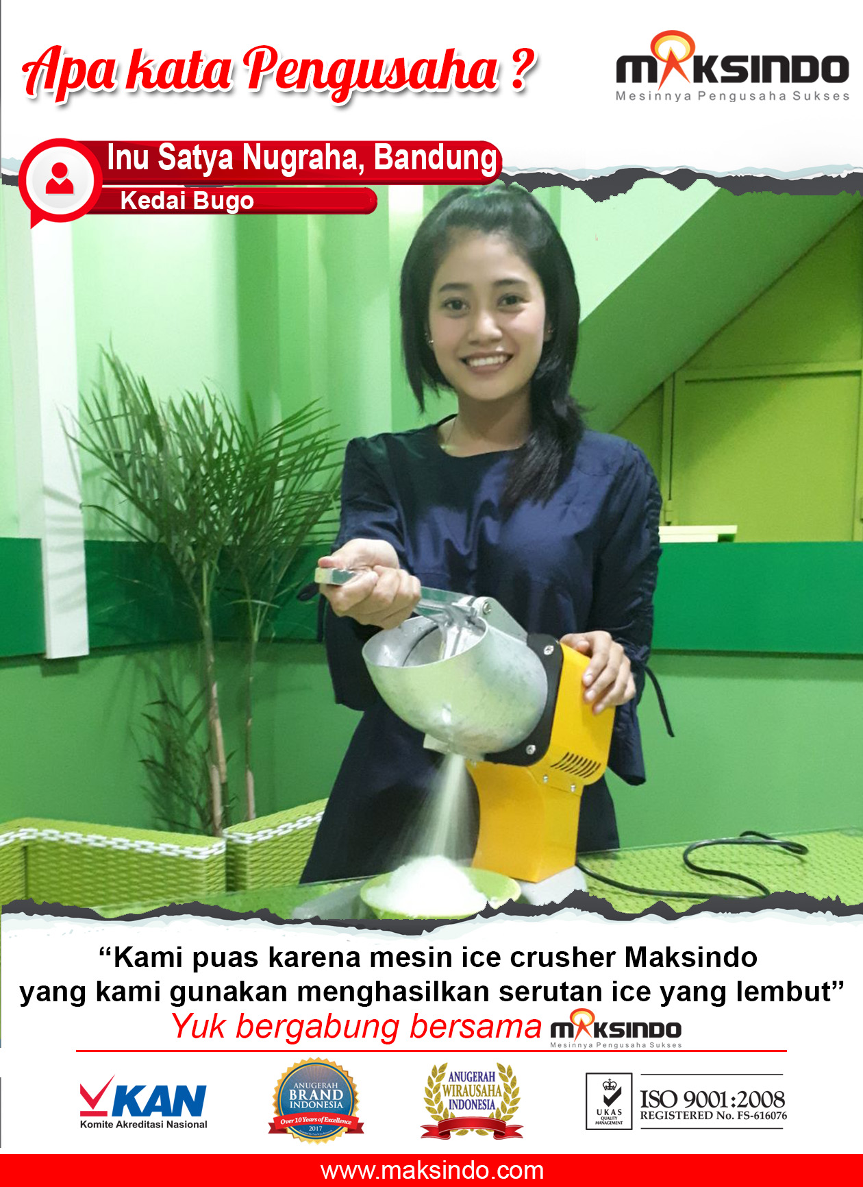 Kedai Bugo : Usaha Saya Lancar Dengan Mesin Ice Crusher Maksindo