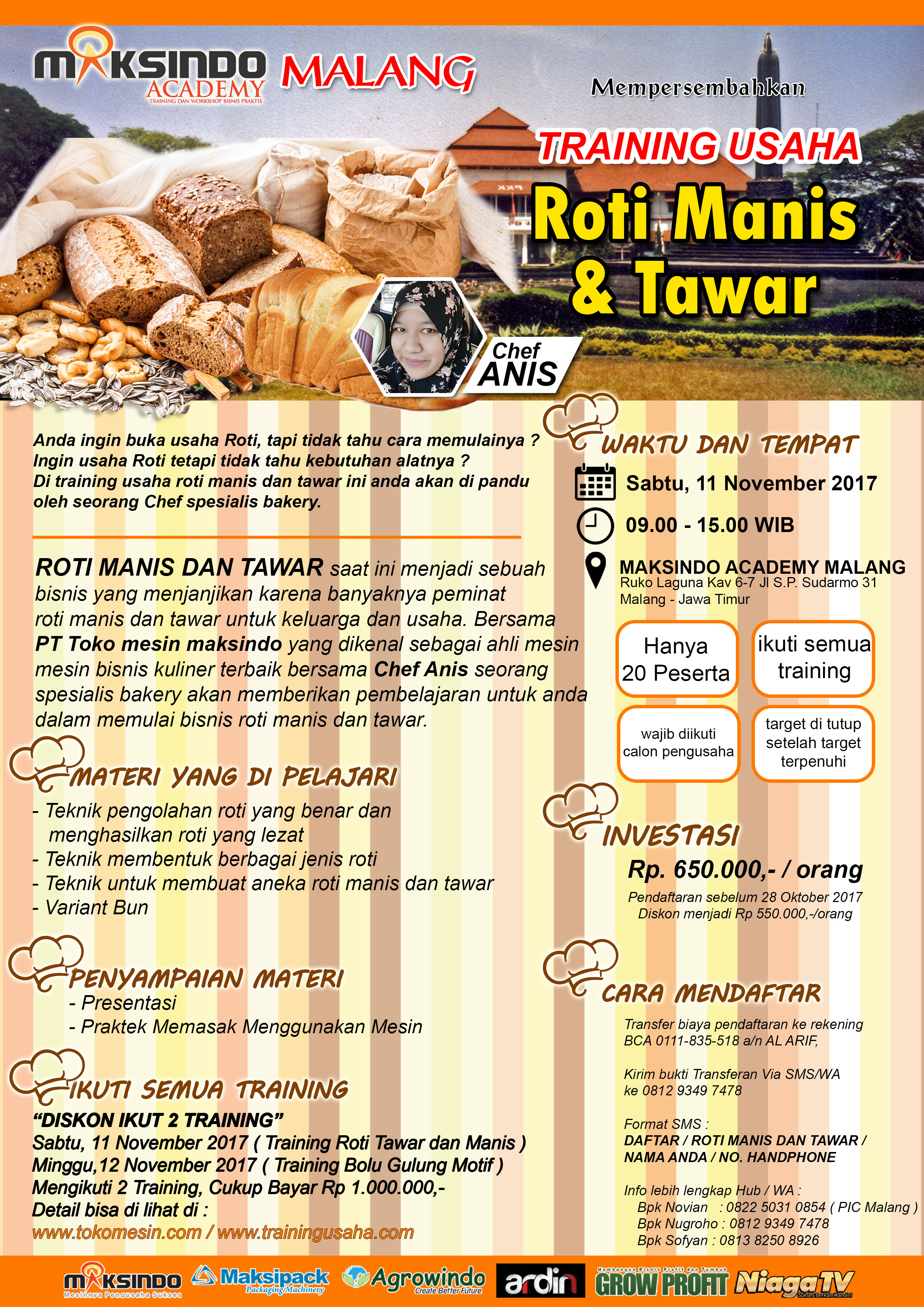 Training Usaha Roti Manis Dan Tawar, 11 November 2017