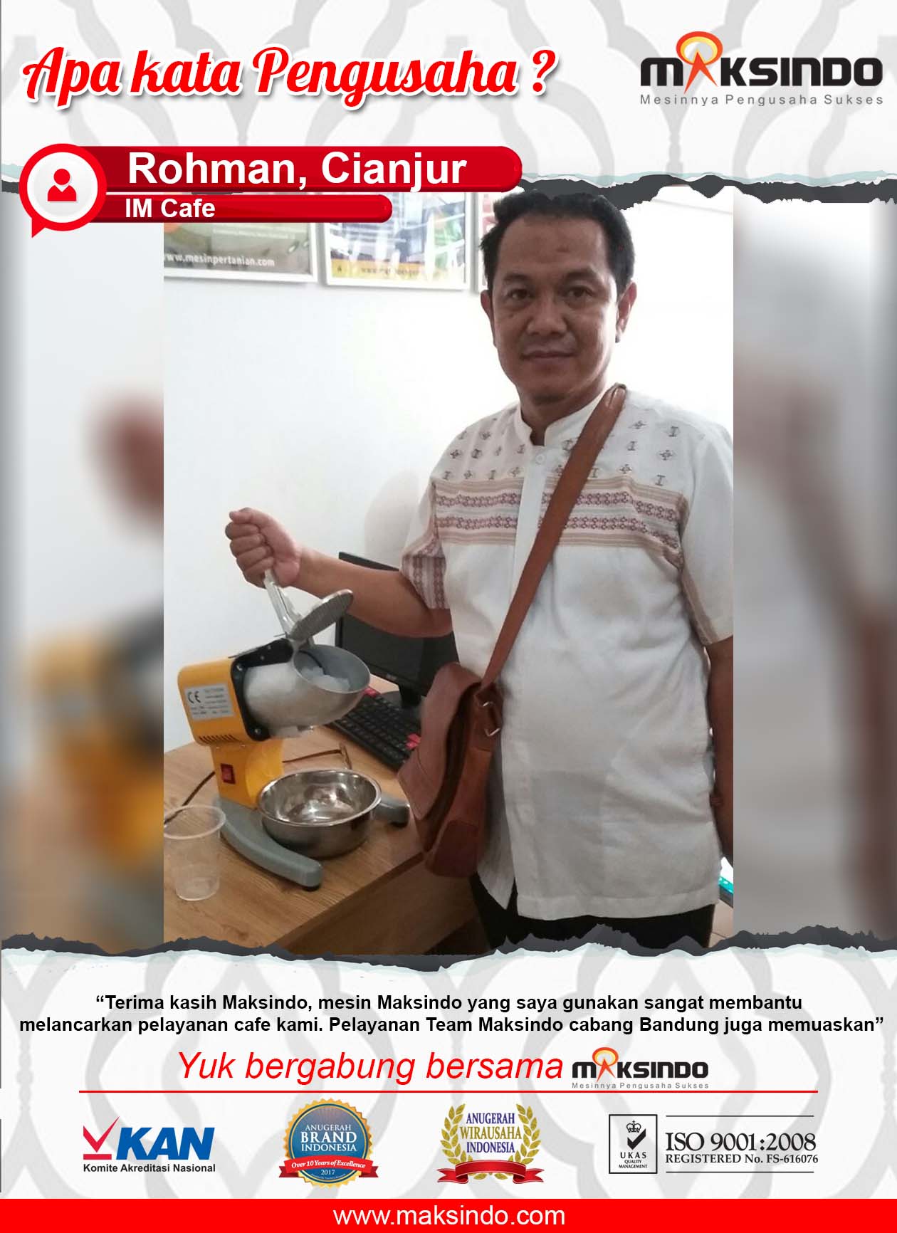 IM Cafe : Pelayanan Semakin Lancar Karena Mesin Ice Crusher Maksindo
