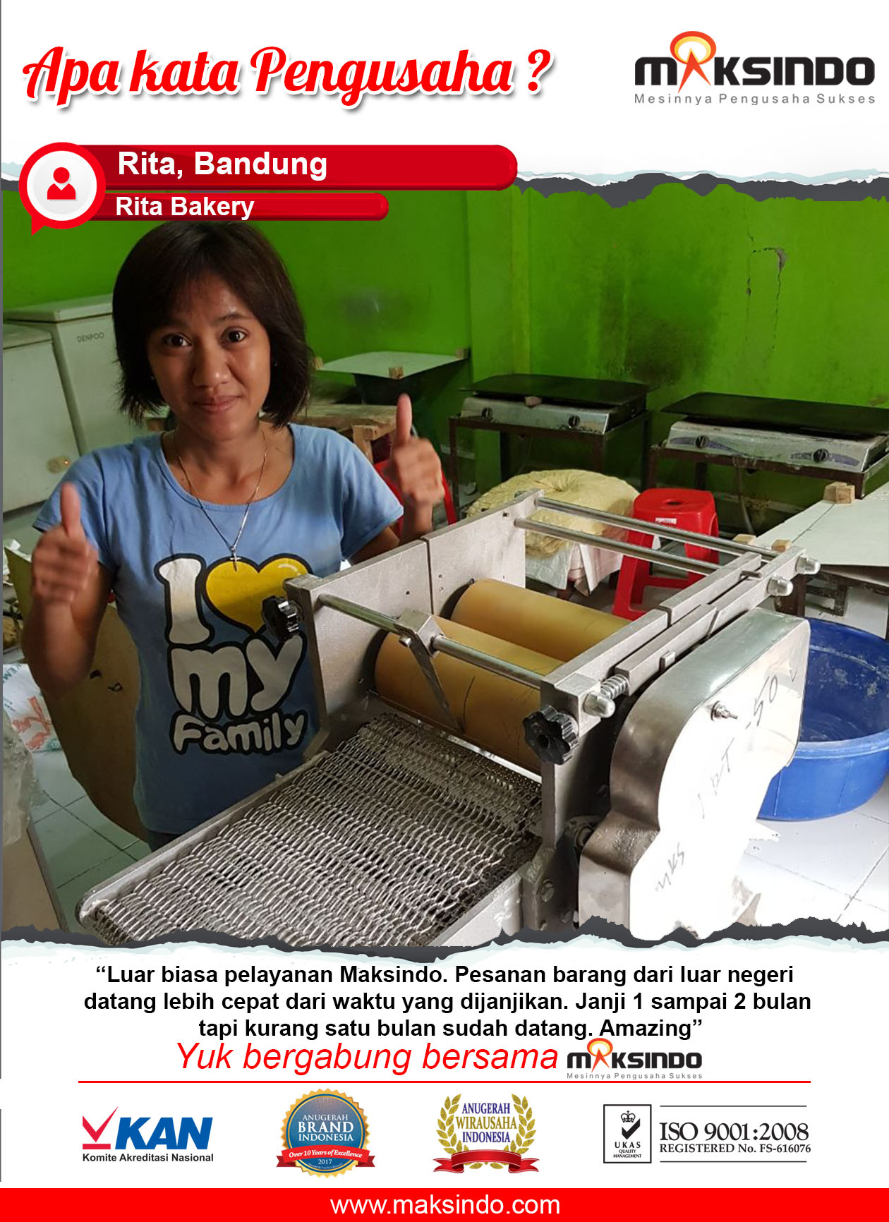 Rita Bakery : Usaha Saya Lebih Maju Menggunakan Mesin Maksindo