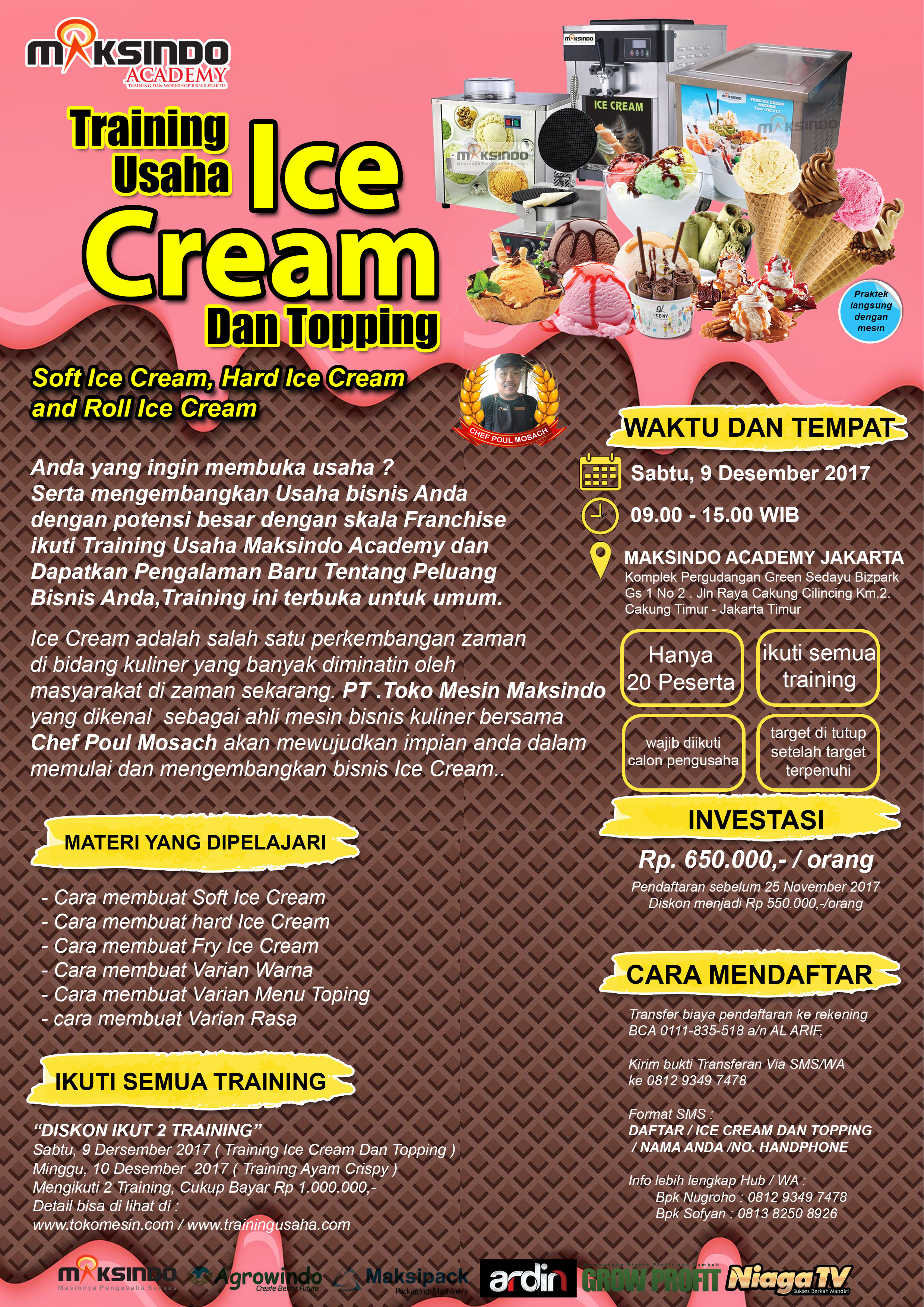 Training Usaha Ice Cream dan Topping, 09 Desember 2017