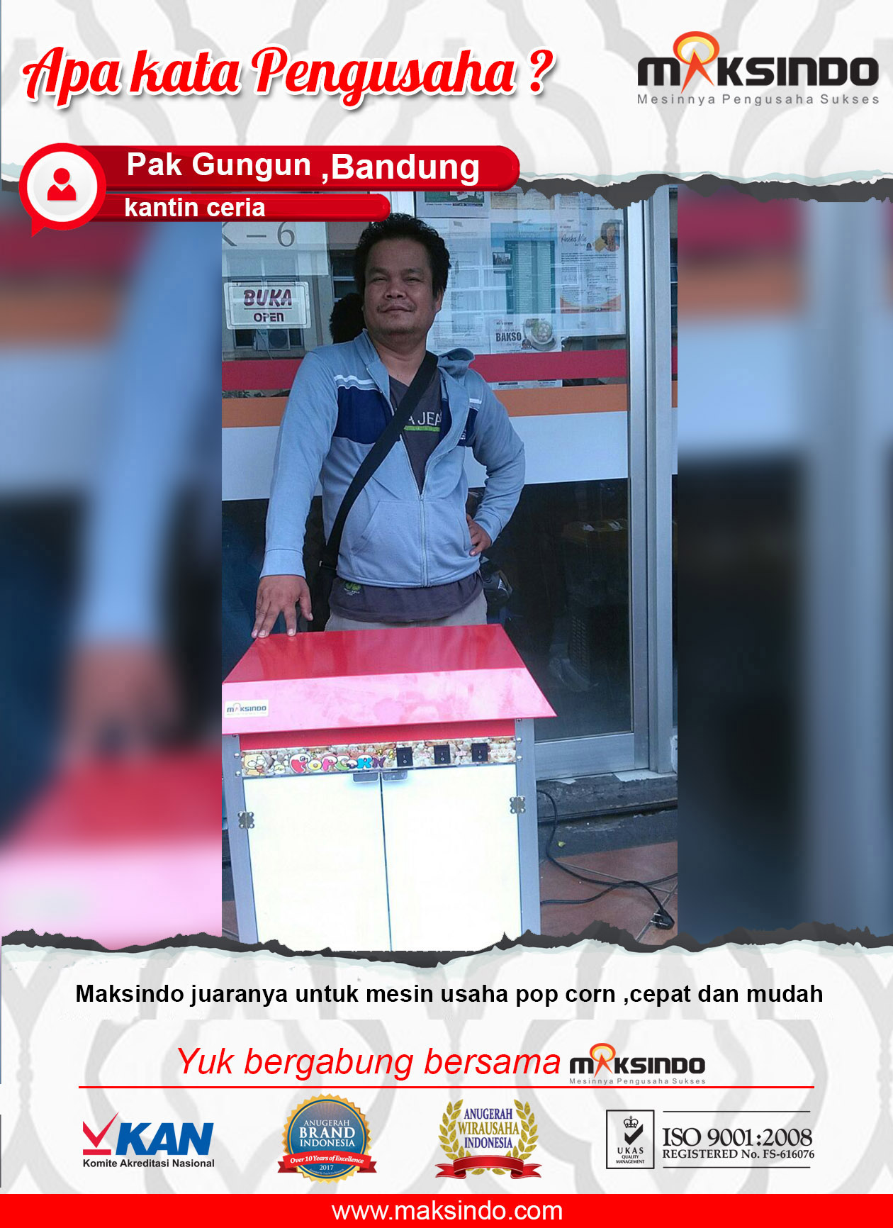 Kantin Ceria : Juaranya Mesin Popcorn Ya Maksindo
