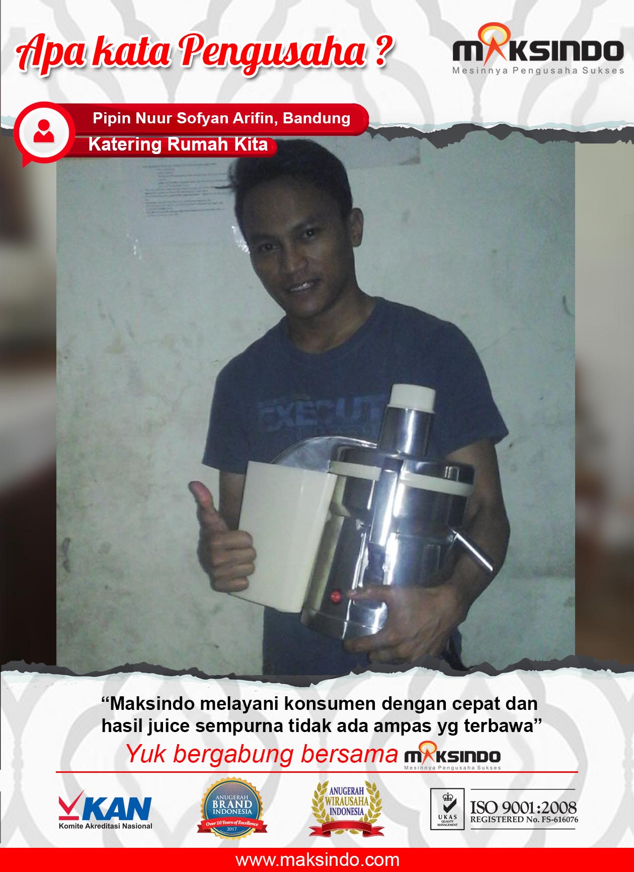 Katering Rumah Kita : Hasil Juice Sempurna Tidak Ada Ampas Dengan Juice Extractor Maksindo