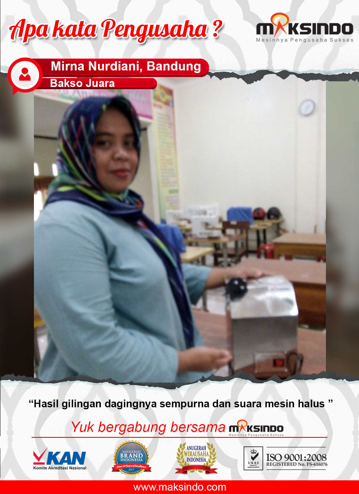 Bakso Juara : Mesin Giling Daging Maksindo Sempurna