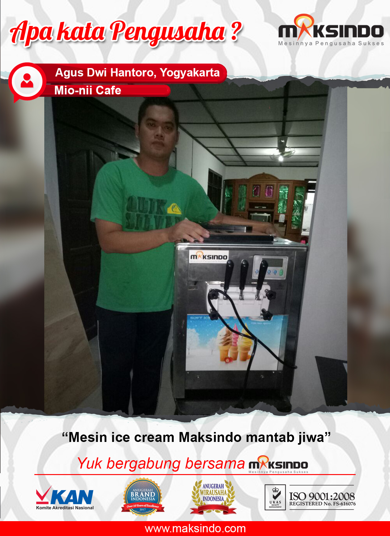 Mio-Nii cafe : Mesin Ice Cream Maksindo “Mantap Jiwa”