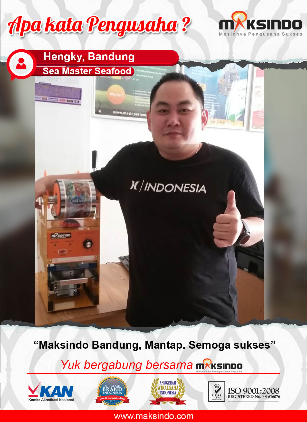 Sea Master Seafood : Mesin Cup Sealer Maksindo Memang Mantap