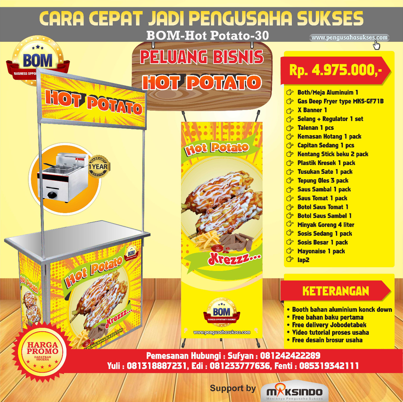 Paket Usaha Hot Potato Program BOM