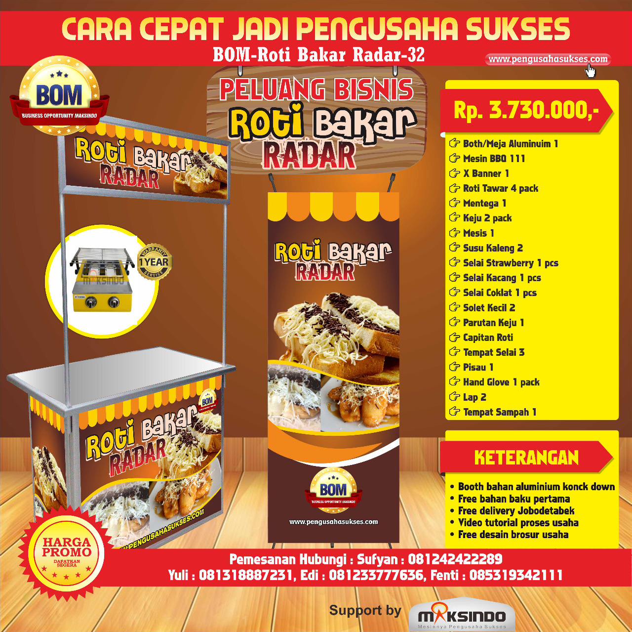 Paket Usaha Roti Bakar Radar Program BOM
