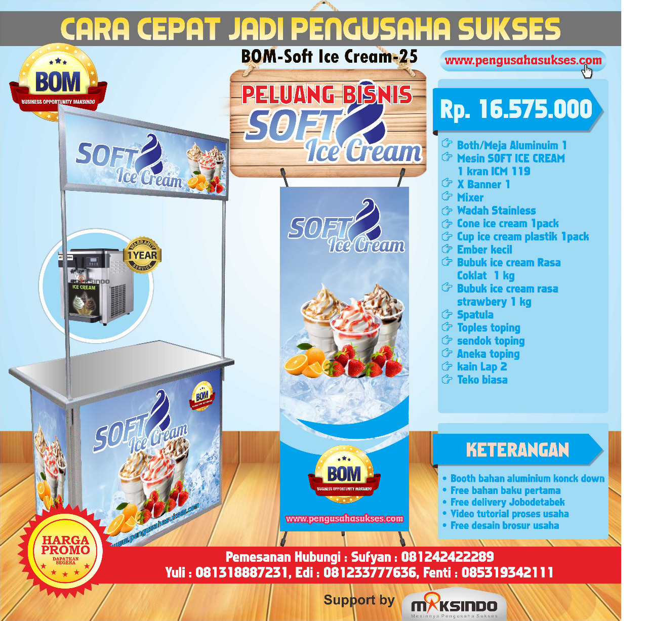 Paket Usaha Soft Ice Cream Program BOM
