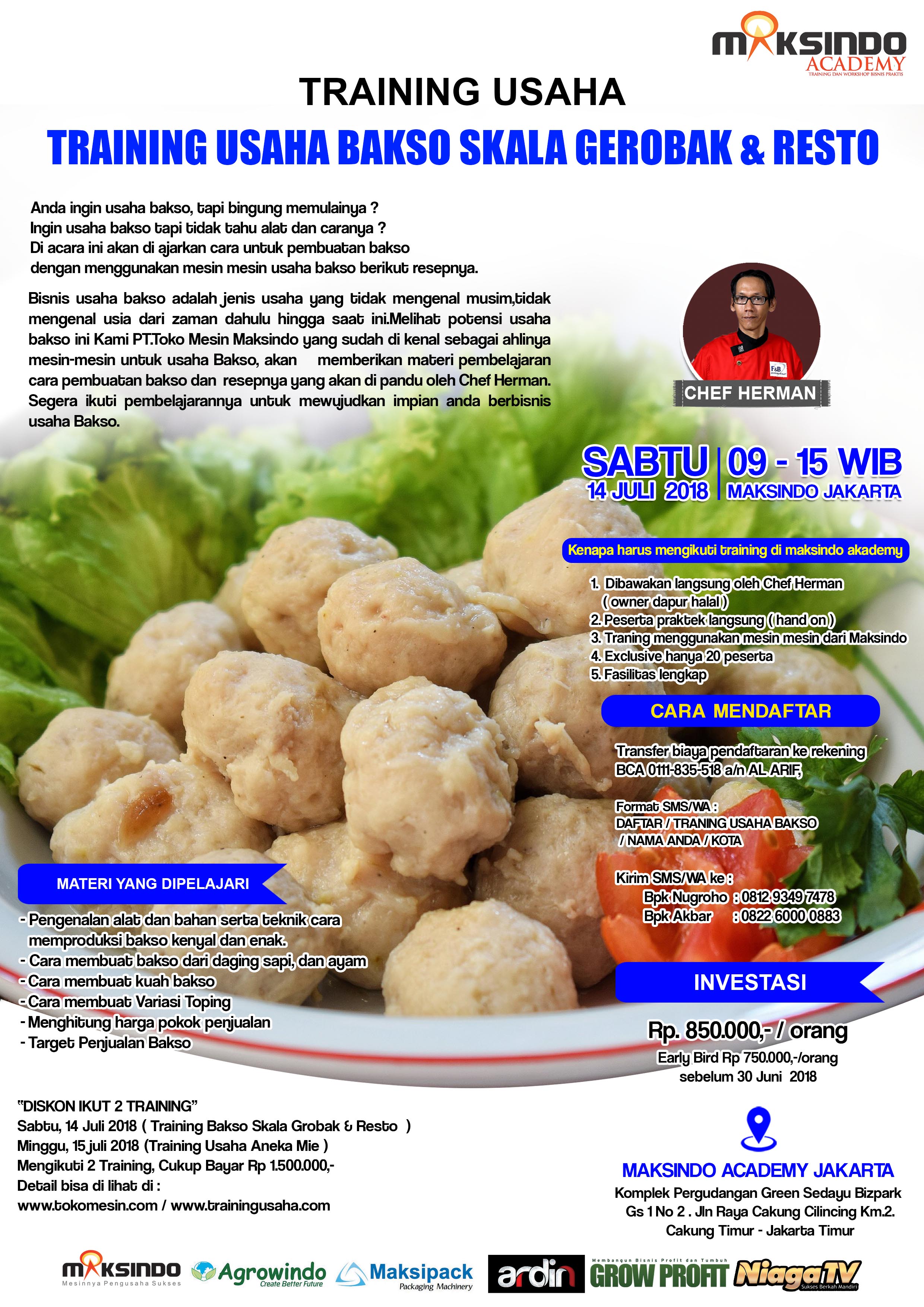 Training Usaha Aneka Bakso dan Toping, 14 Juli 2018