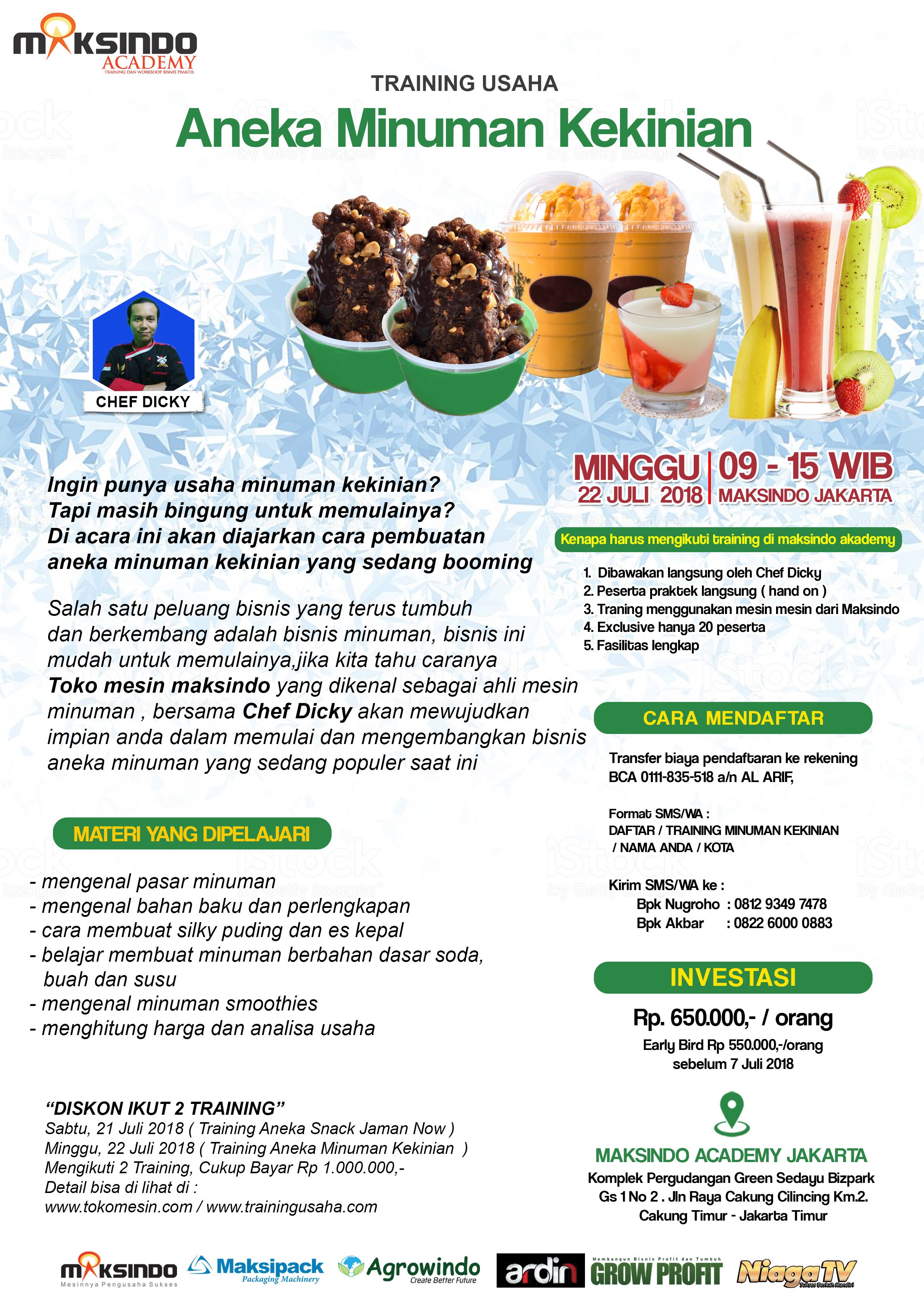 Training Usaha Aneka Minuman Kekinian, 22 Juli 2018