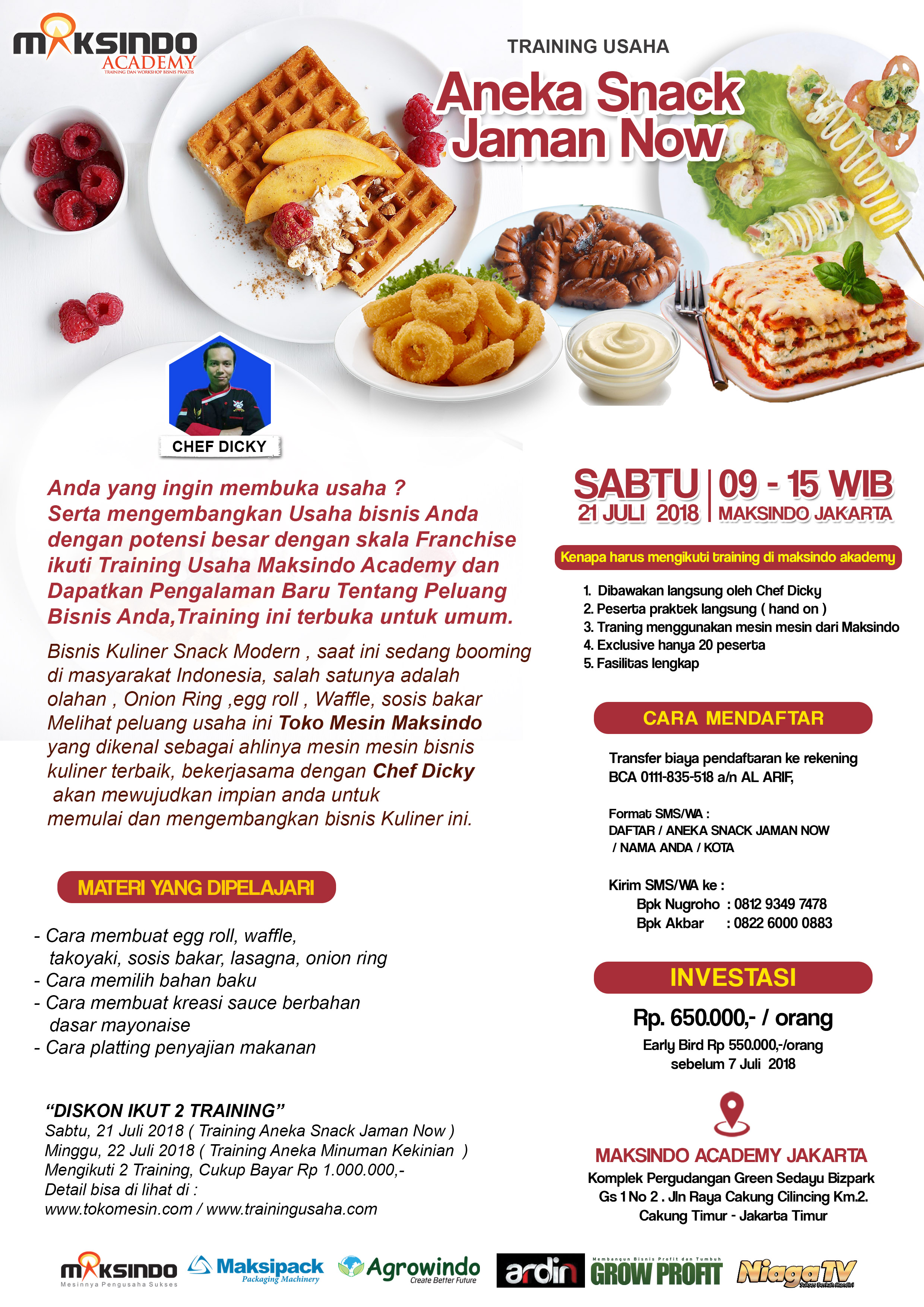 Training Usaha Aneka Snack Jaman Now, 21 Juli 2018