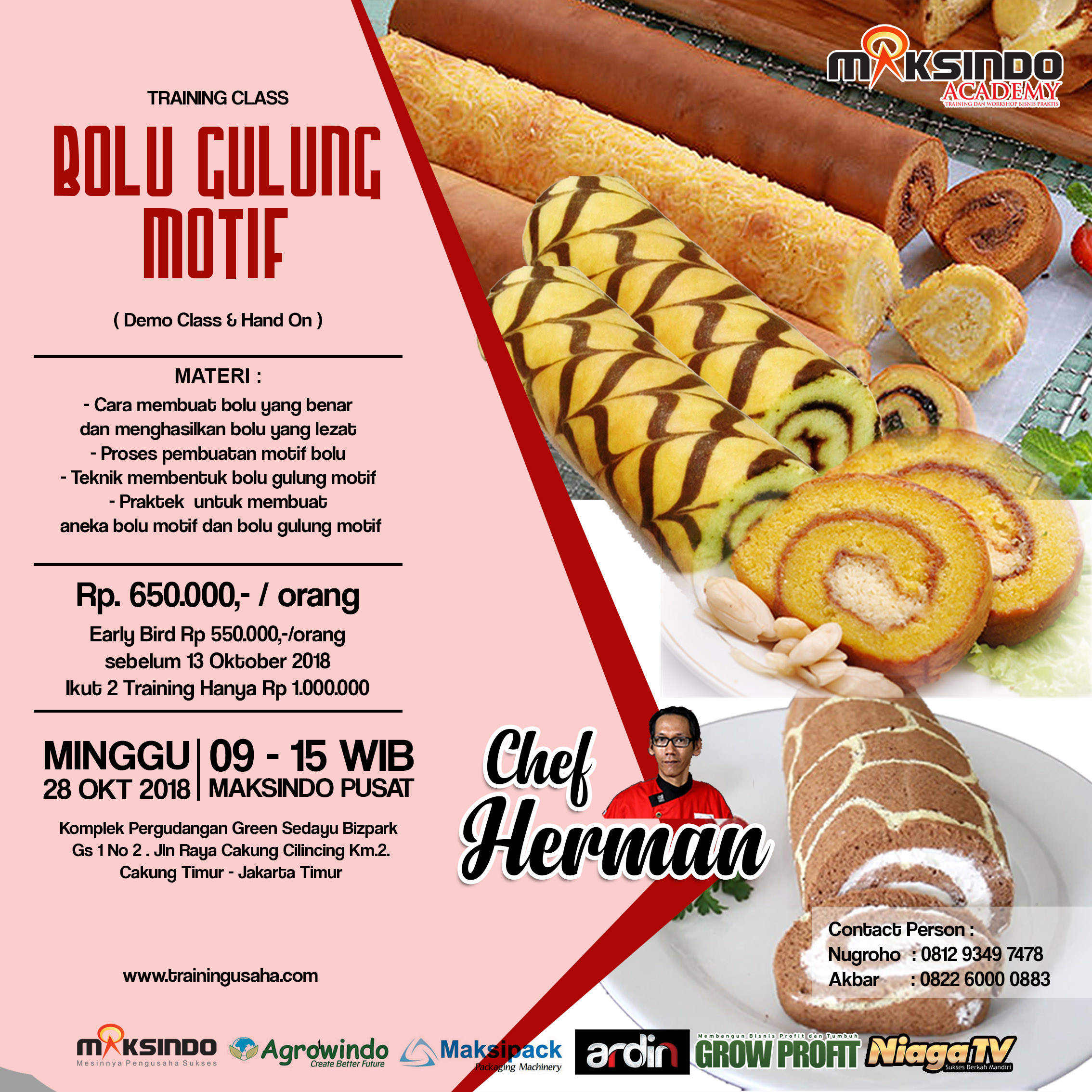 Training Usaha Aneka Bolu Motif, 28 Oktober 2018