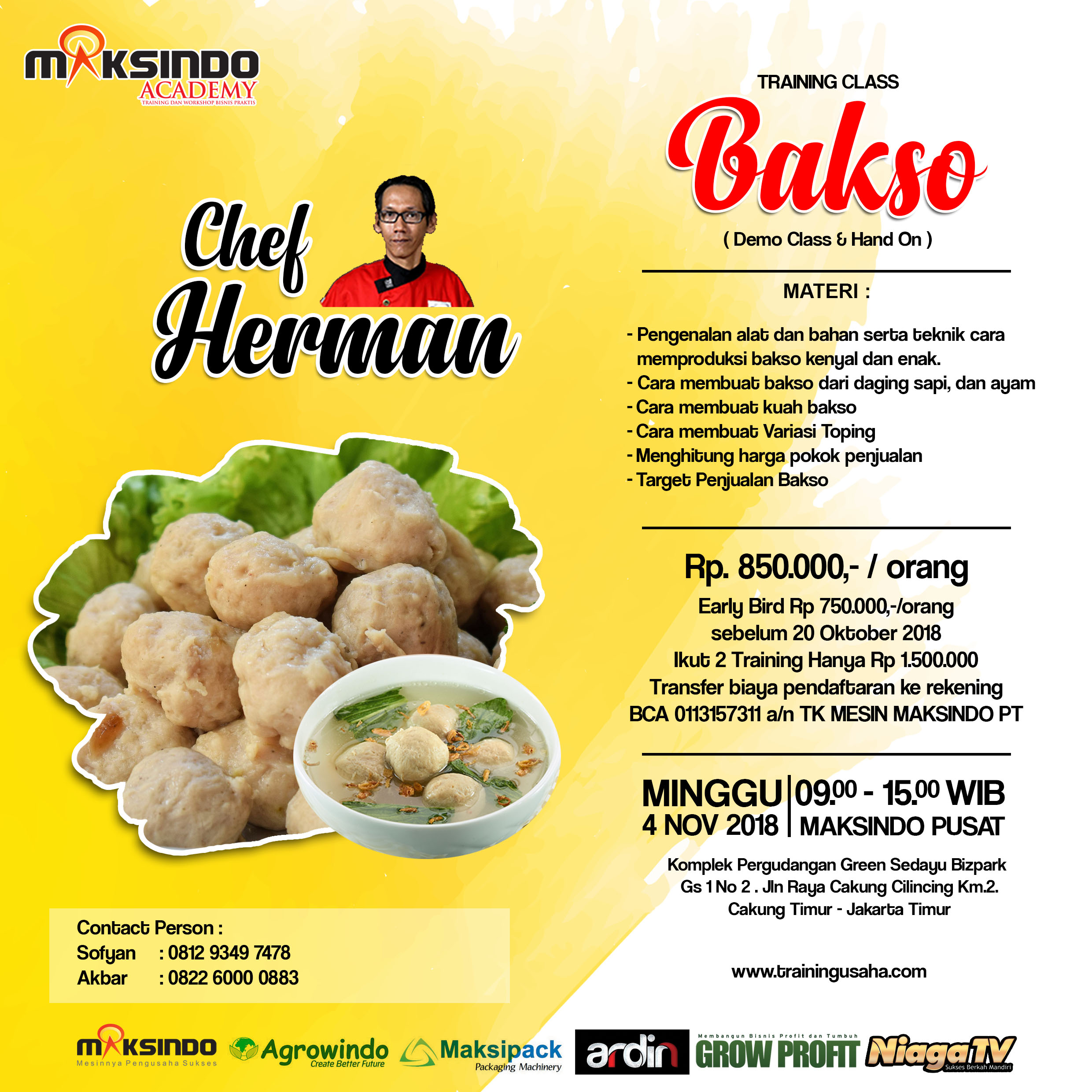 Training Usaha Aneka Bakso dan Toping,4 November 2018