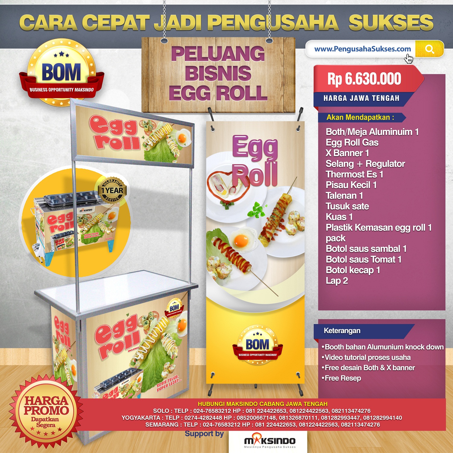 Paket Usaha Egg Roll Gas Progam BOM