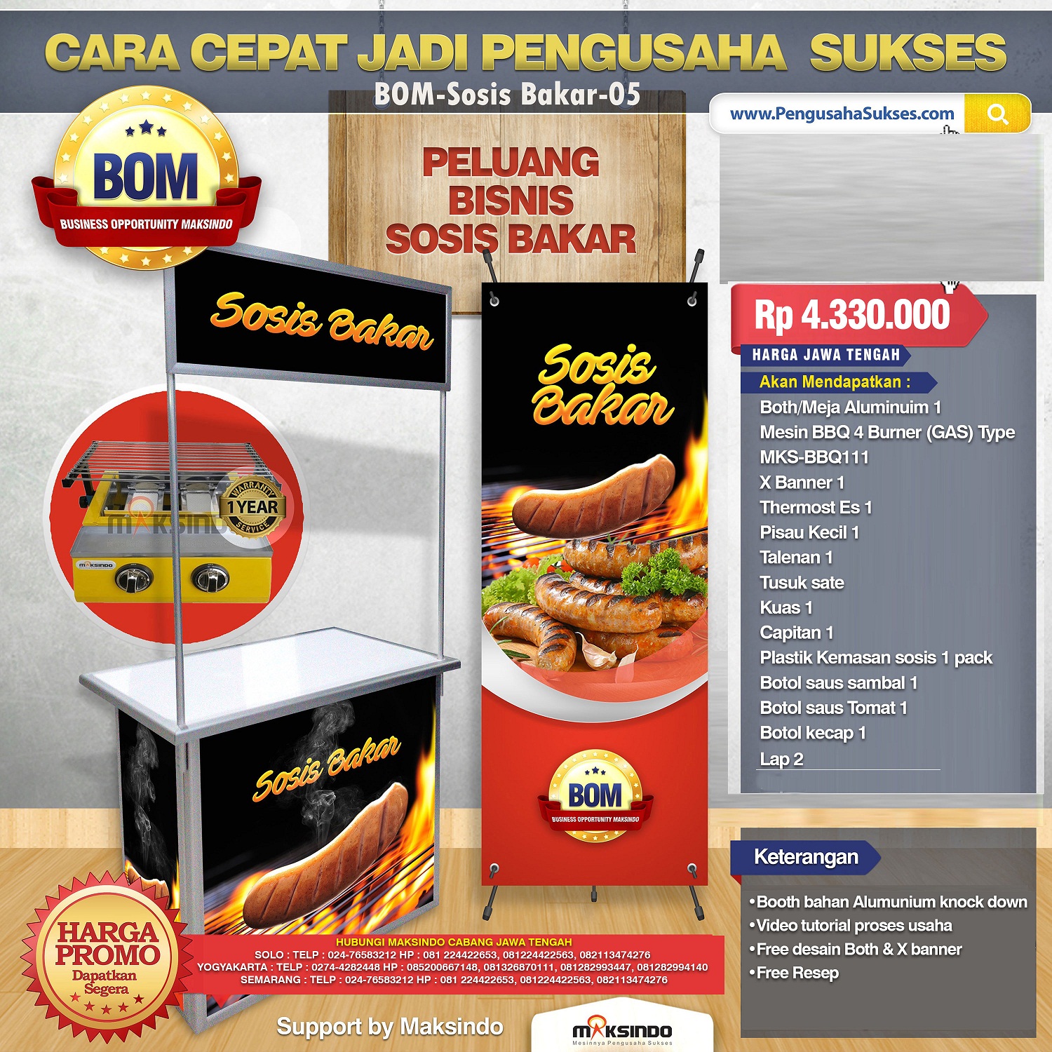 Paket Usaha Sosis Bakar Progam BOM