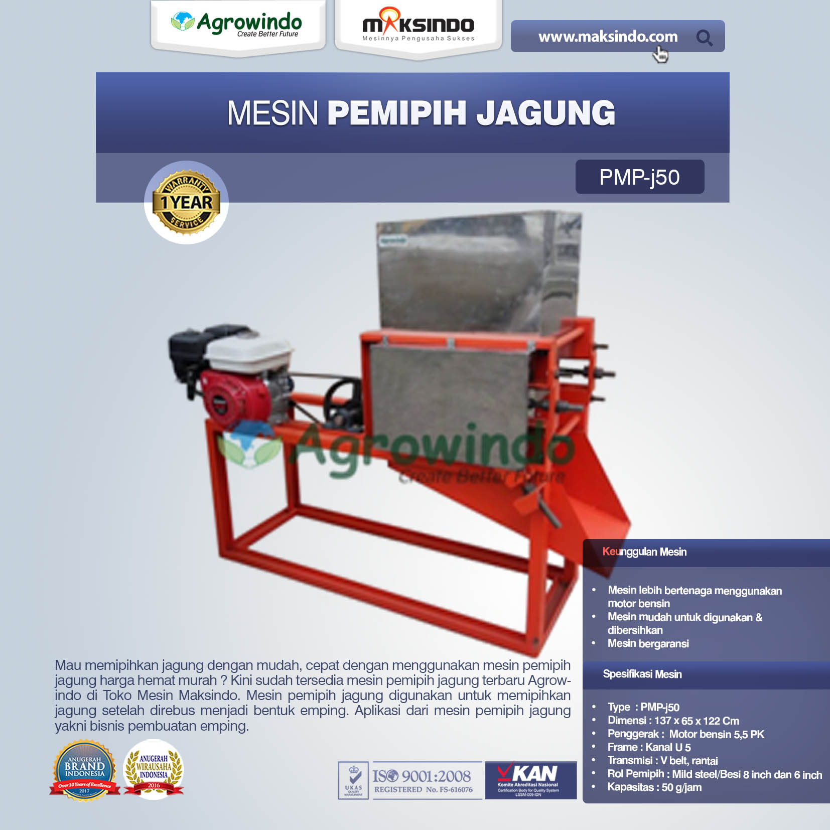 Jual Mesin Pemipih Jagung  di Yogyakarta