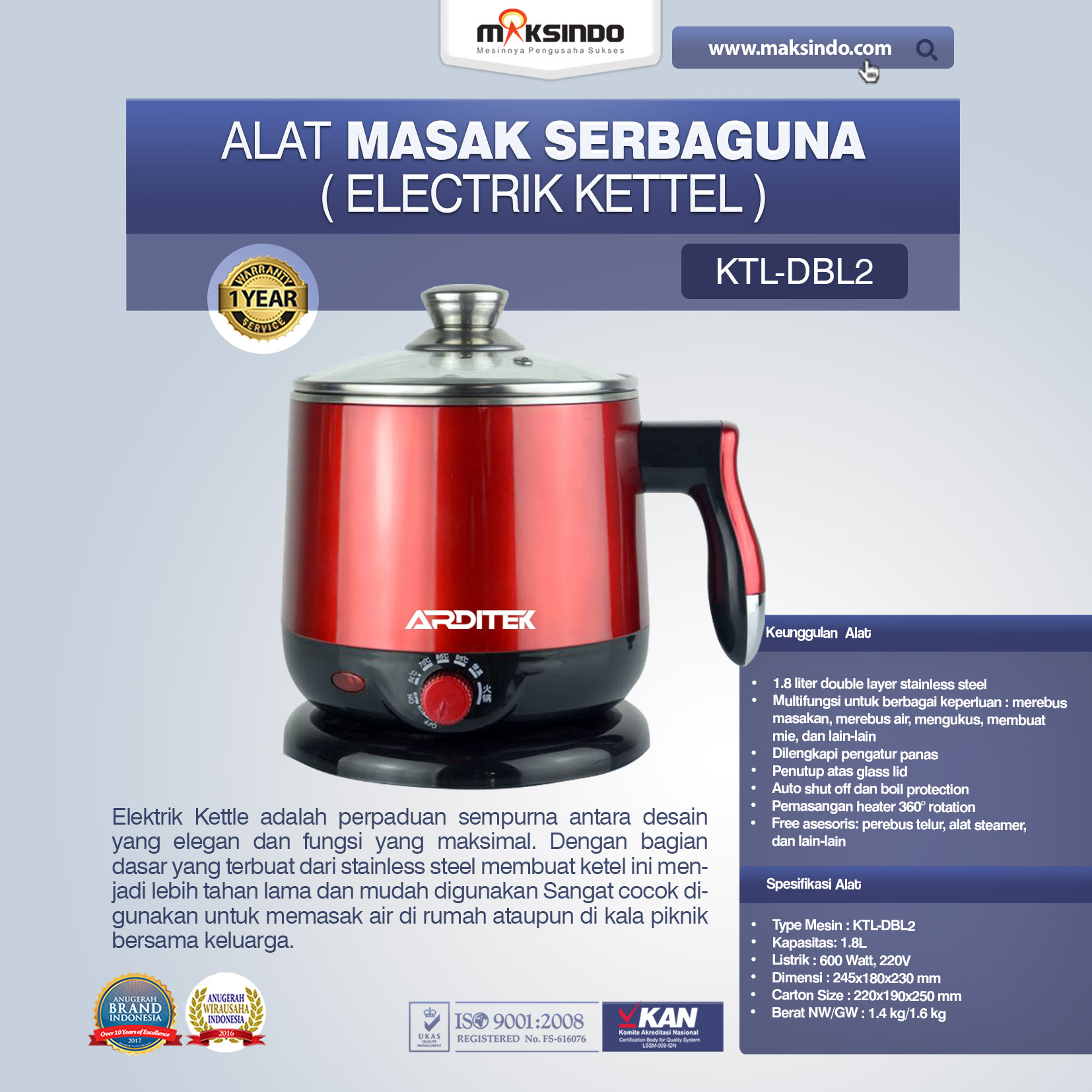 Jual Alat Masak Serbaguna (Electrik Kettel) di Yogyakarta