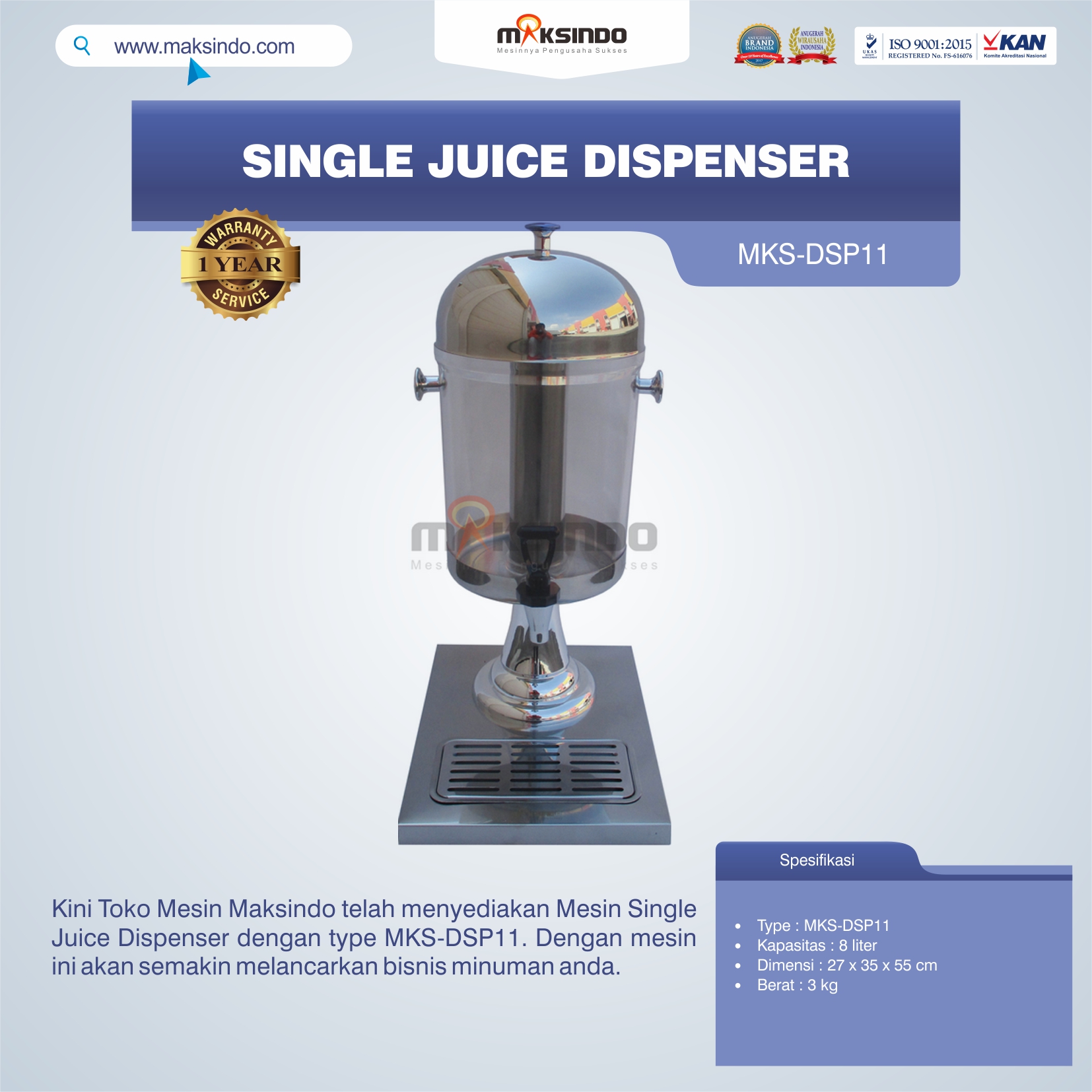 Jual Single Juice Dispenser MKS-DSP11 di Yogyakarta