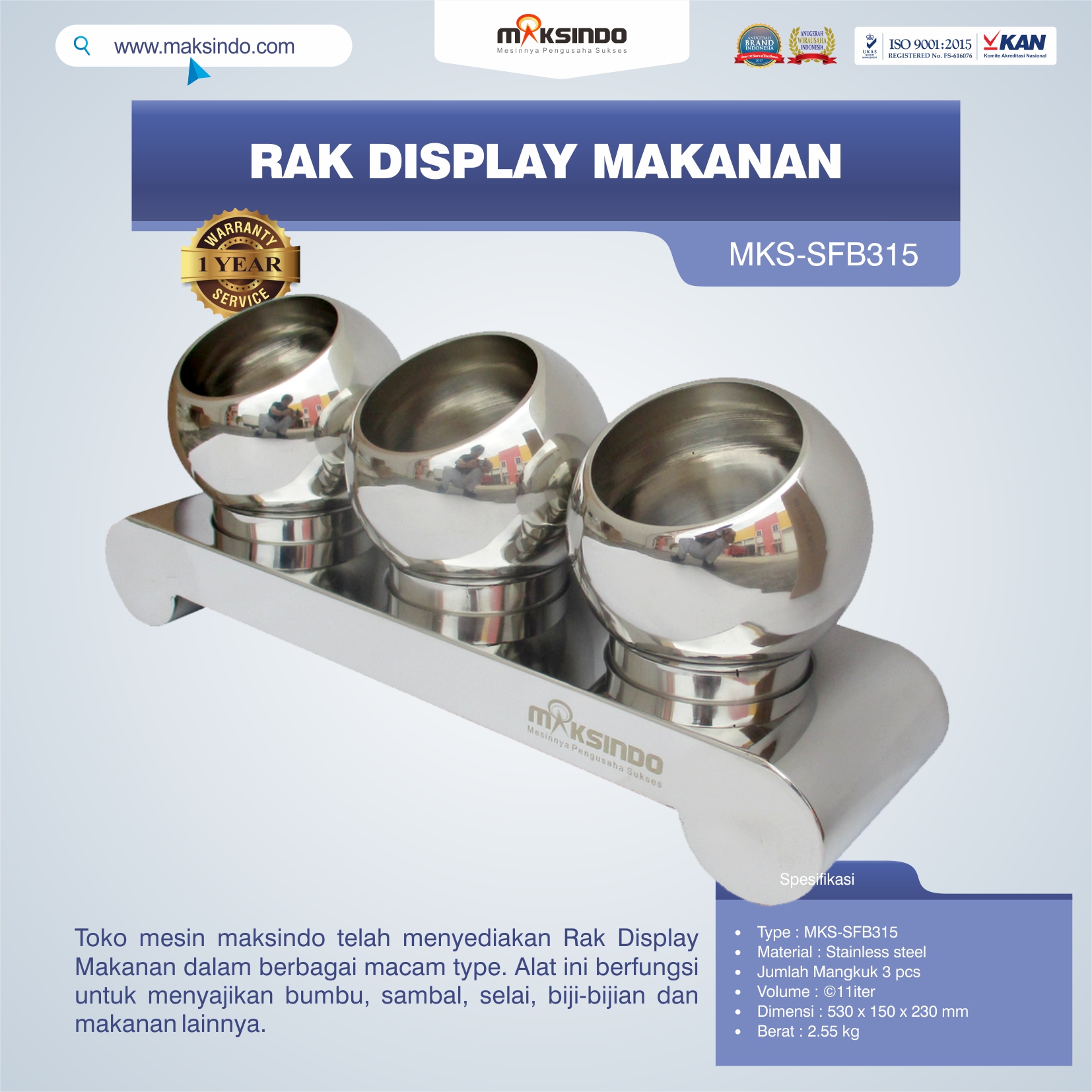 Jual Rak Display Makanan MKS-SFB315 di Yogyakarta