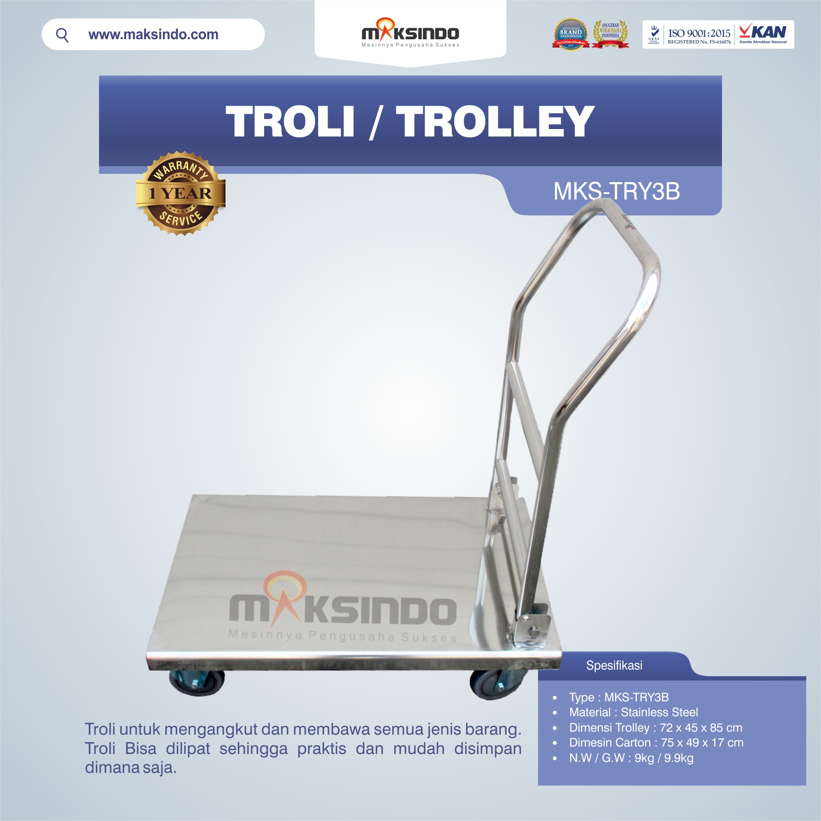 Jual Troli/Trolley MKS-TRY3B di Yogyakarta