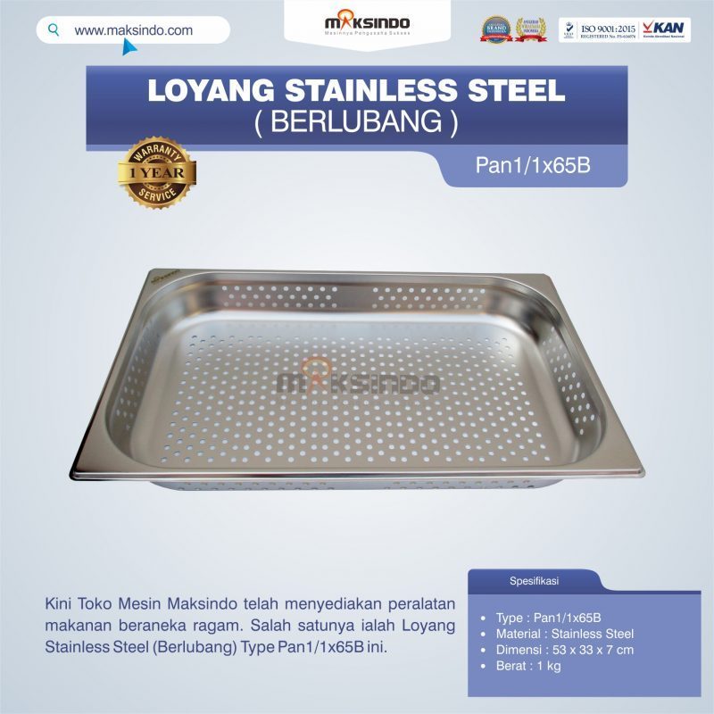 Jual Loyang Stainless Steel (Berlubang) Type Pan1/1x65B di Yogyakarta