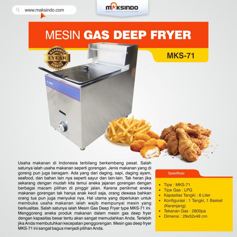Mesin Gas Deep Fryer MKS-71